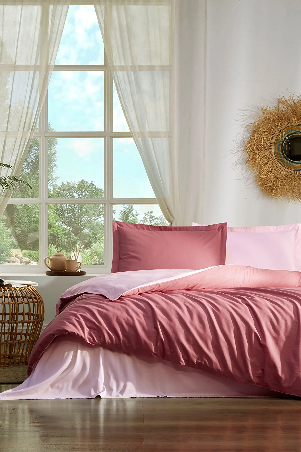 Единичен спален комплект «Colourist Mercan» - 3 части, памук, ранфорс