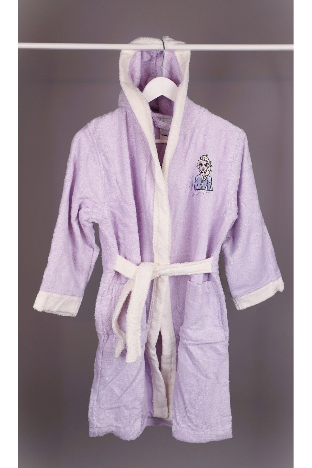 Детски халат за баня «DSNY Frozen Leaf Lila» - памук, възраст 9-10 г.