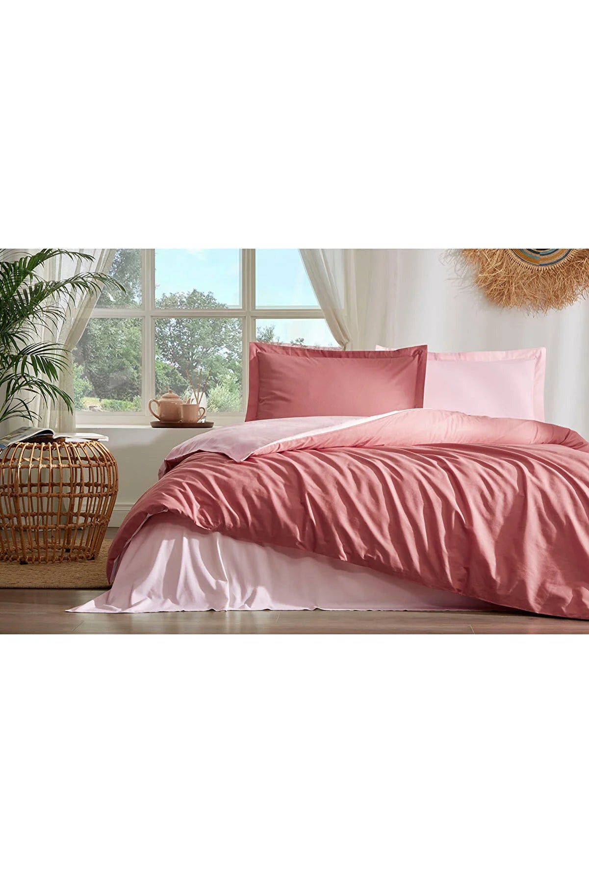 Единичен спален комплект «Colourist Mercan» - 3 части, памук, ранфорс