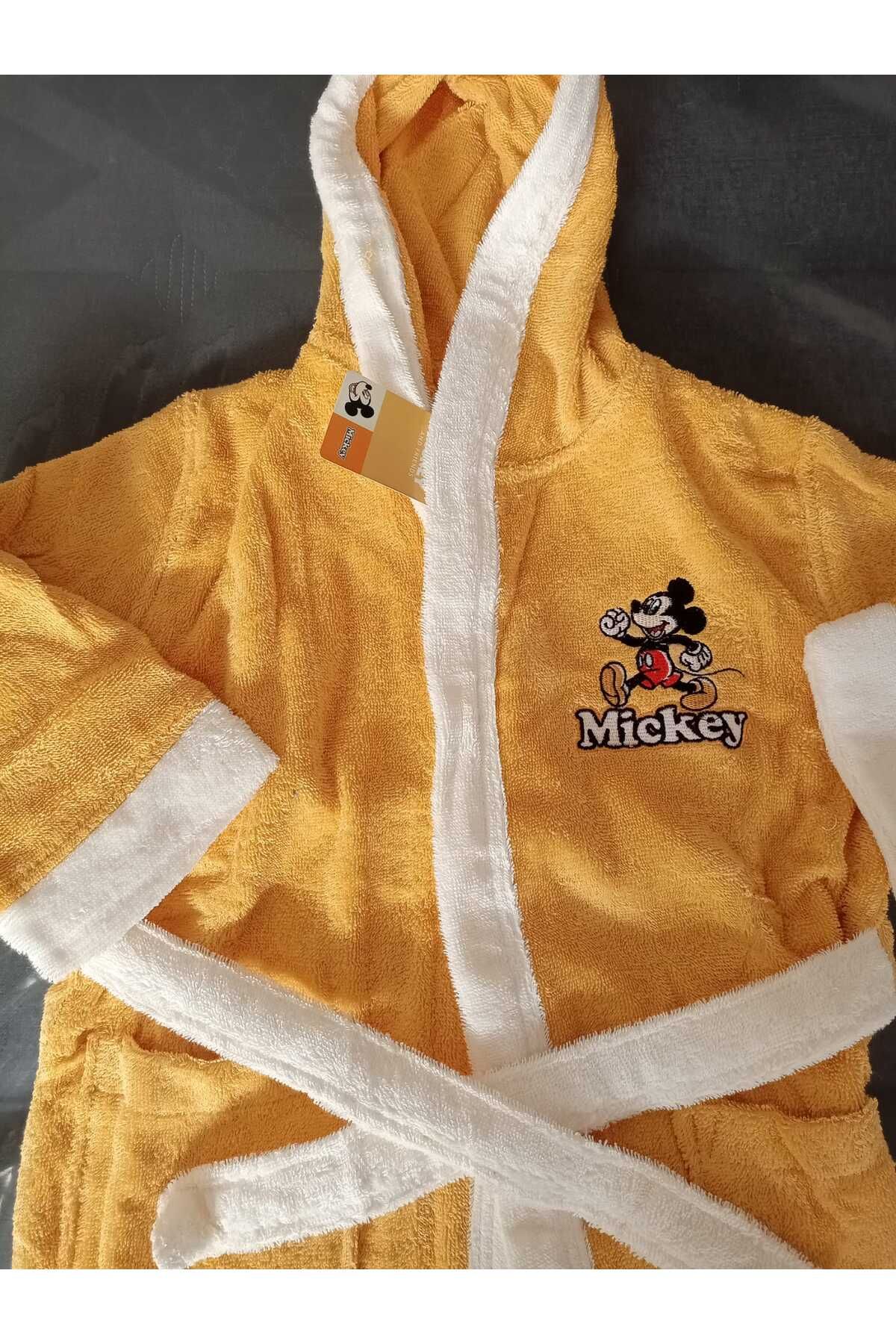 Детски халат за баня «Mickey M.Happy Yellow» - памук, възраст 9-10г