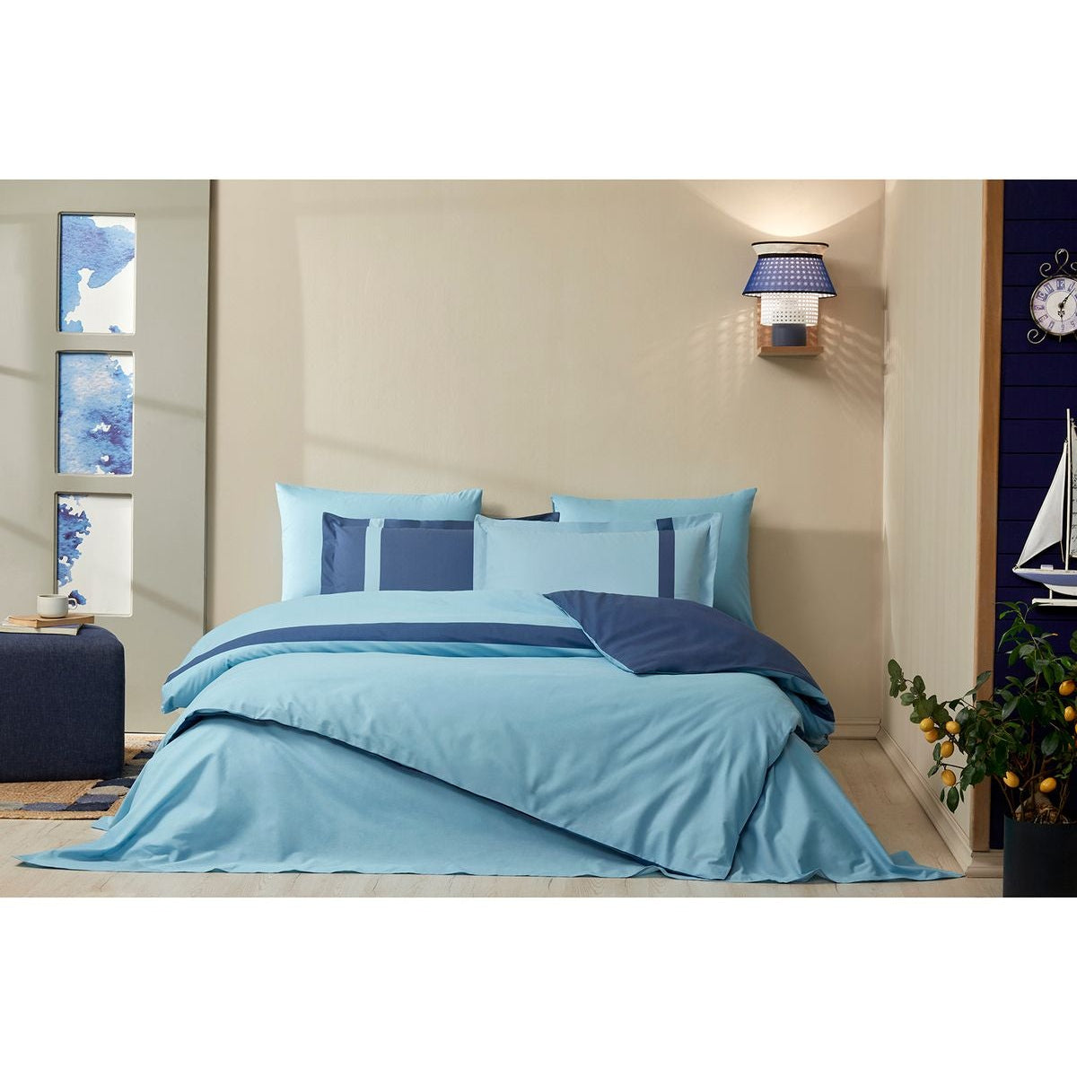 Двоен спален комплект «Colour Stripe» - 4 части, ранфорс