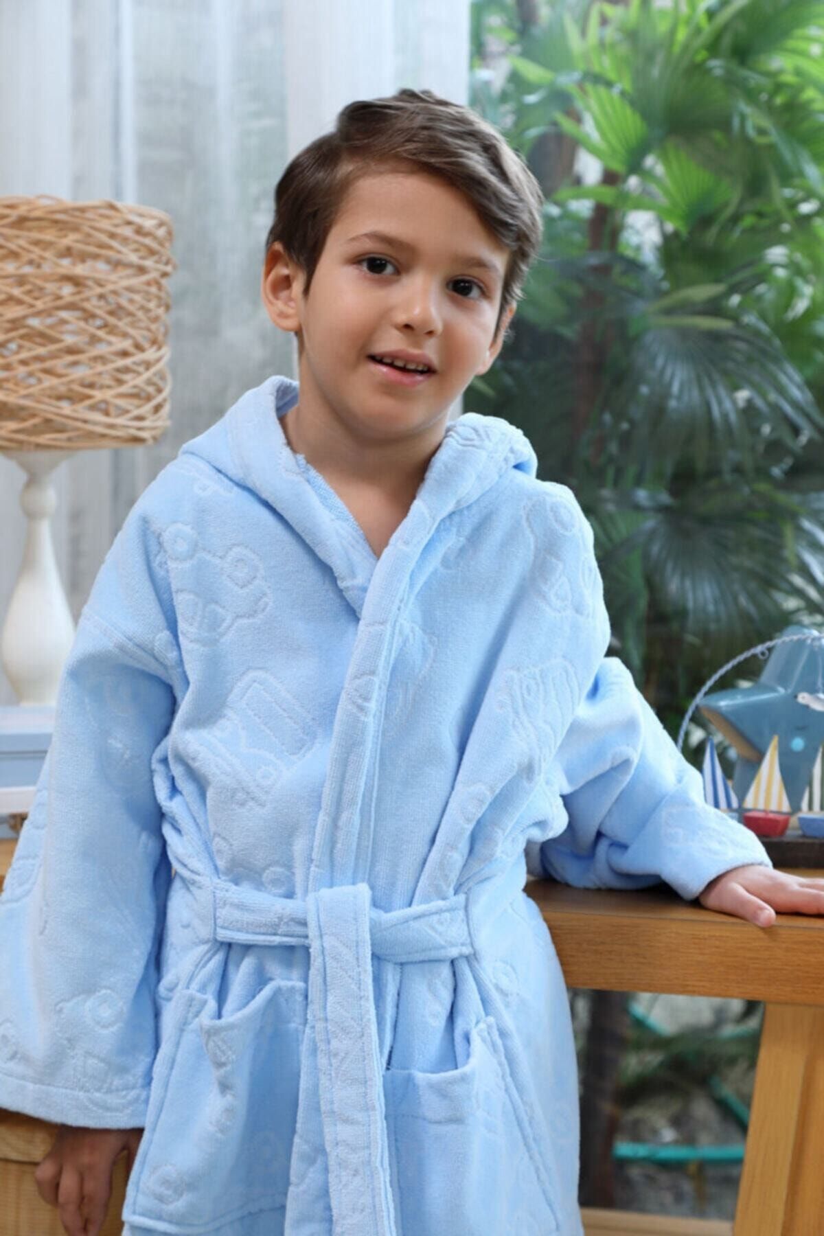 Детски халат за баня «Traffic Mavi» възраст - памук, 1-2 г.