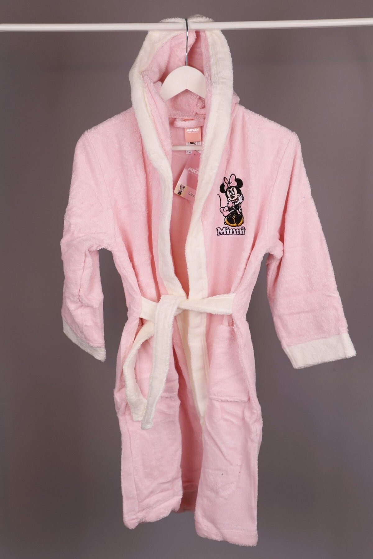 Детски халат за баня «Minnie Happy Pink» - памук, възраст 11-12г.