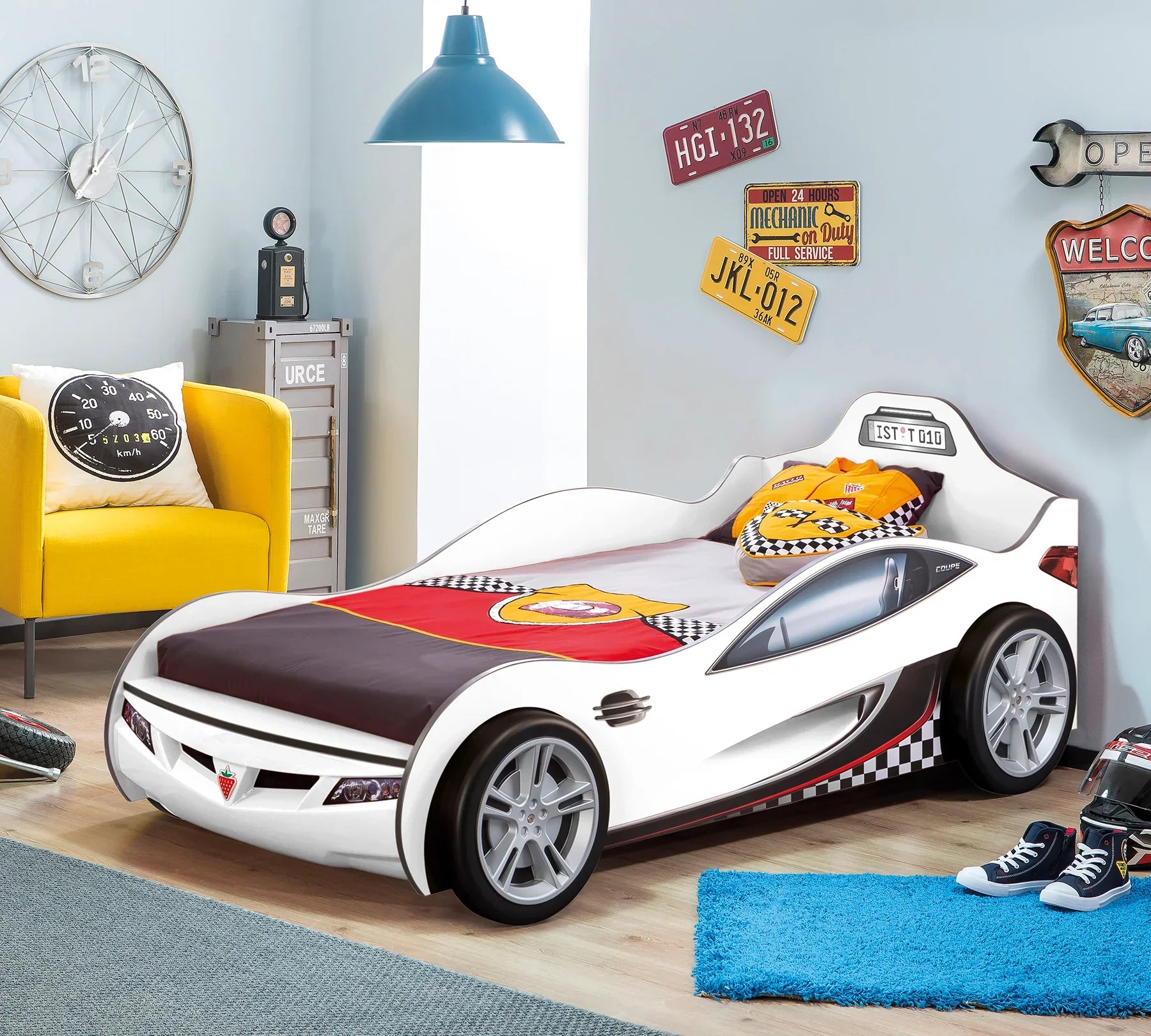 Детско легло-кола Coupe (бяло) (90/190см)