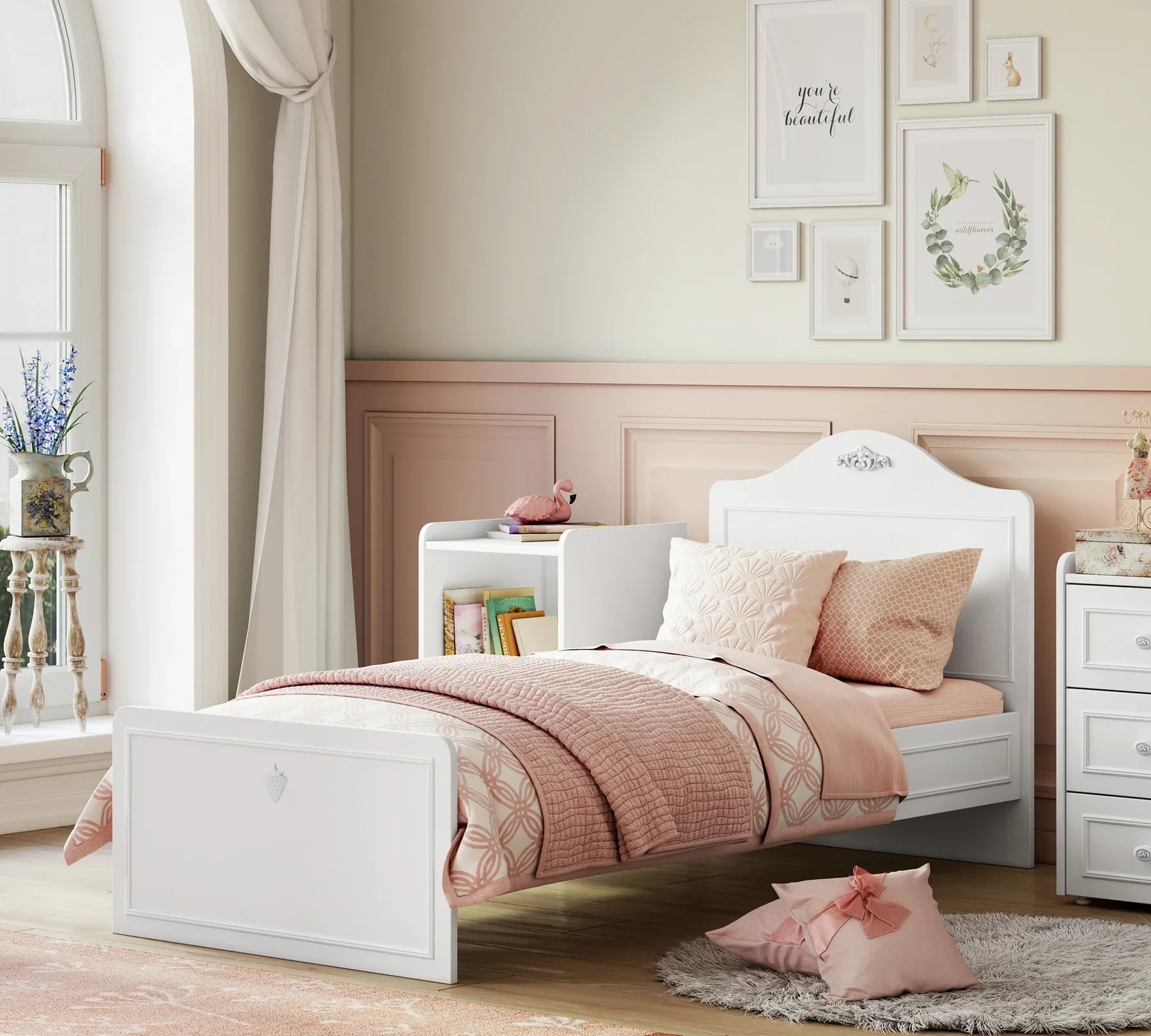 Трансформираща се бебешка кошара - легло «Romantic Baby» за матраци 70x115см и 70x160cm