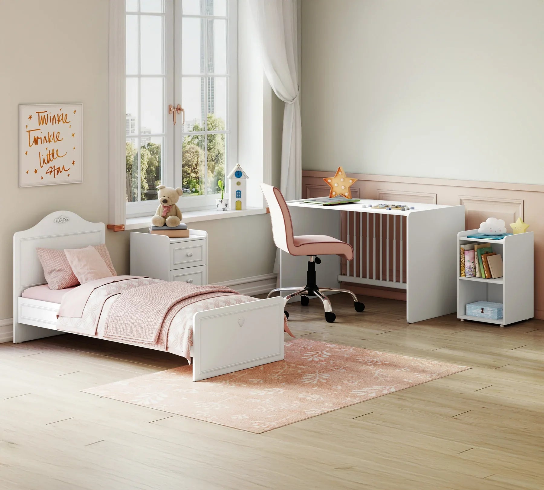 Трансформираща се бебешка кошара - легло «Romantic Baby» за матраци 70x115см и 70x160cm