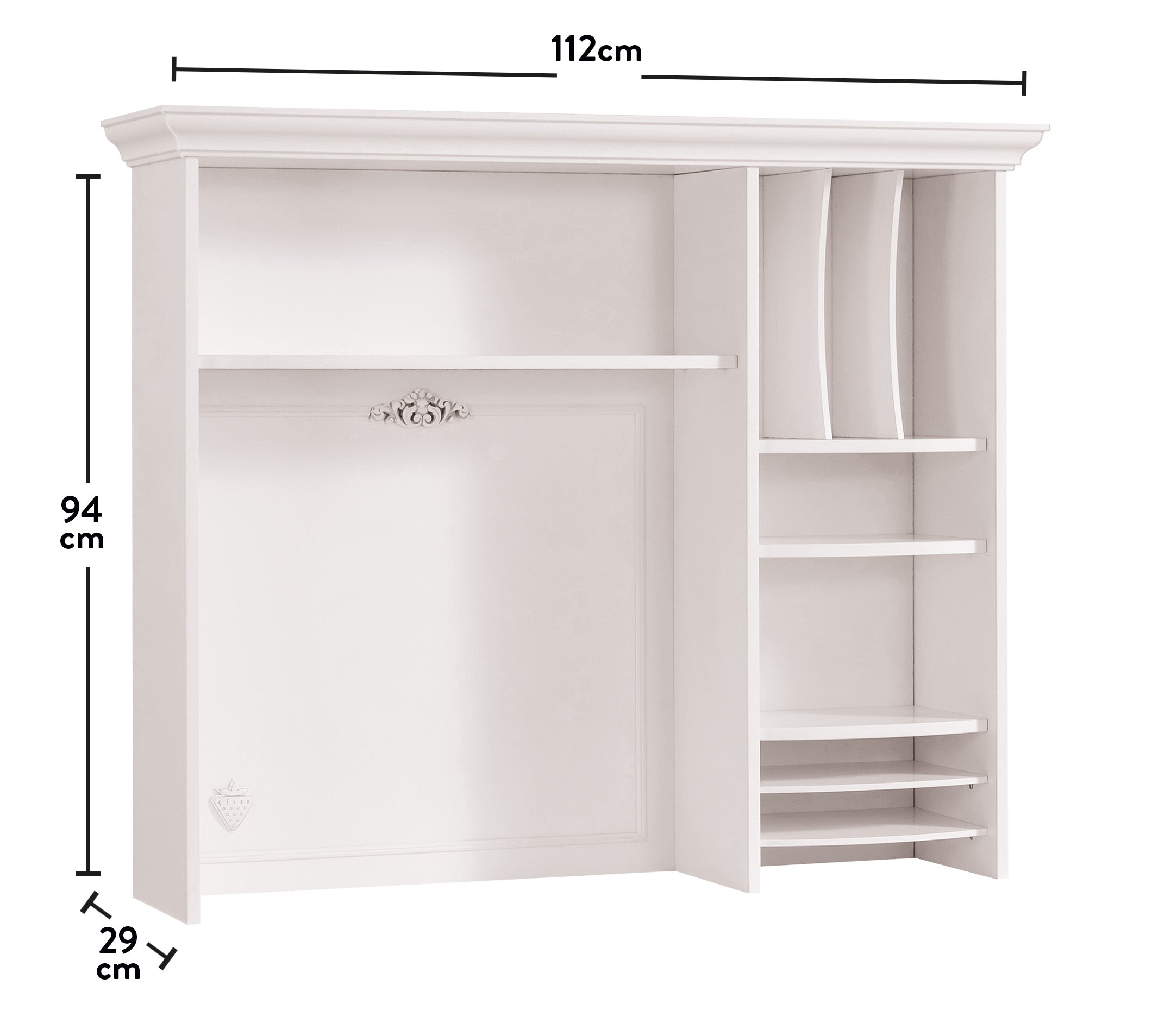 Надстройка за бюро «Romantica» - размер 112х94х29см
