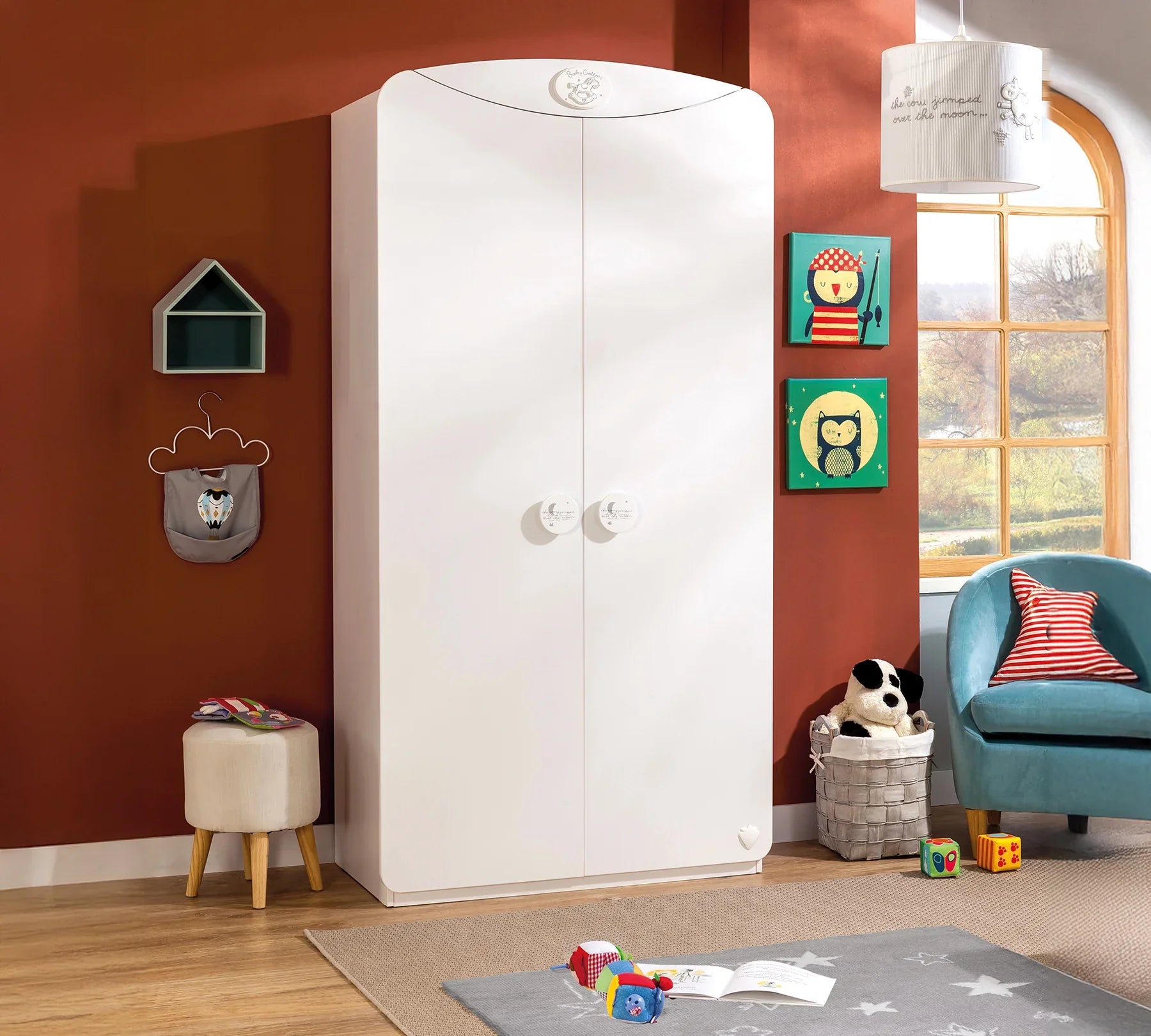Двукрилен гардероб «Baby Cotton Sl» - рафтове, ширина 101см