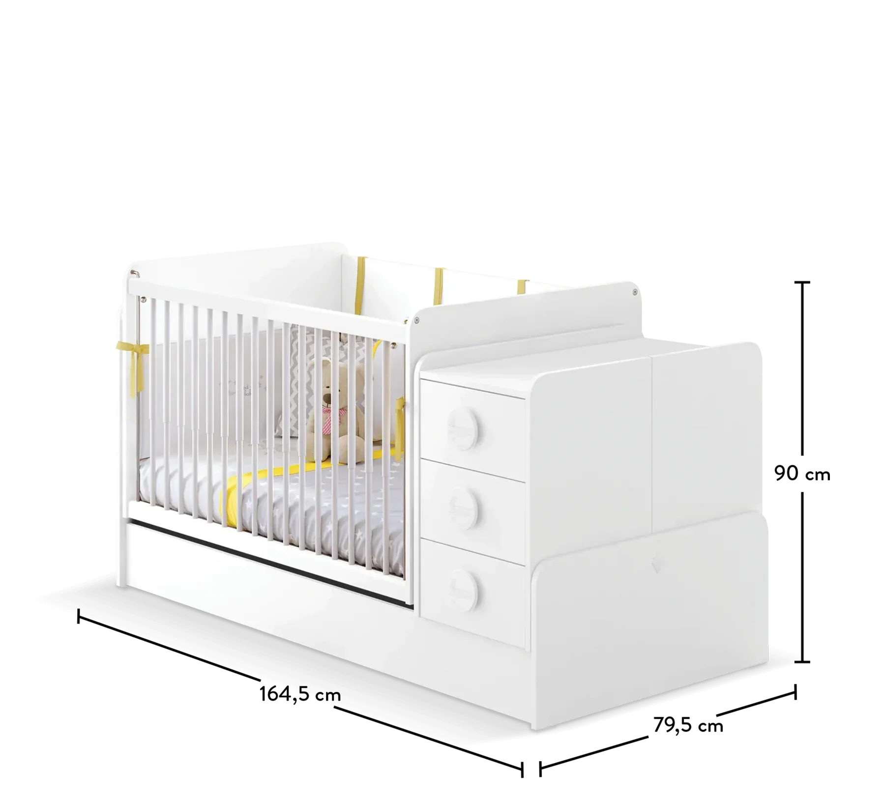 Трансформираща се бебешка кошара «Baby Cotton» за матраци 70x115см и 70x160cm