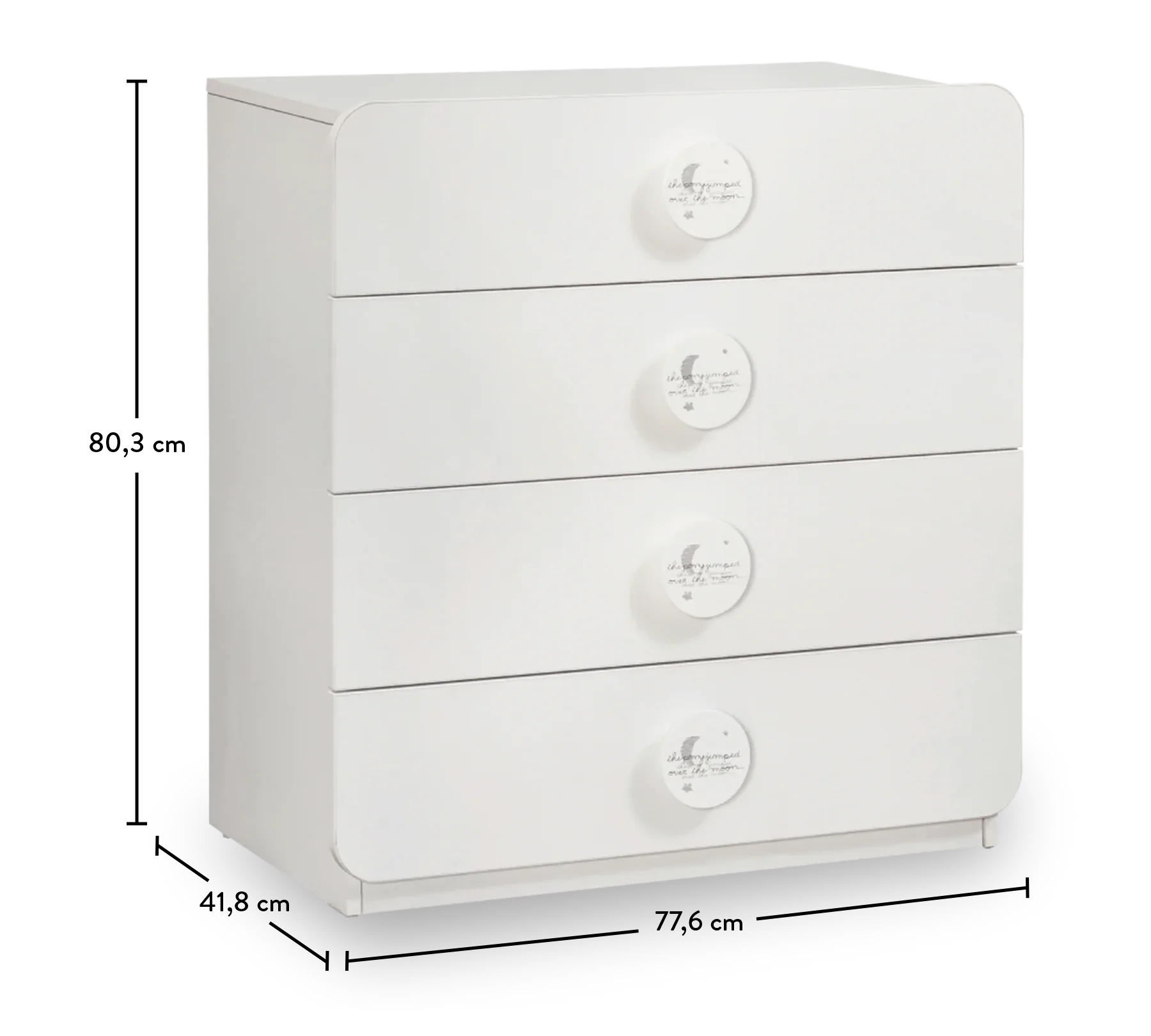 Скрин «Baby Cotton Sl» с четири чекмеджета, размер 77х80х40см