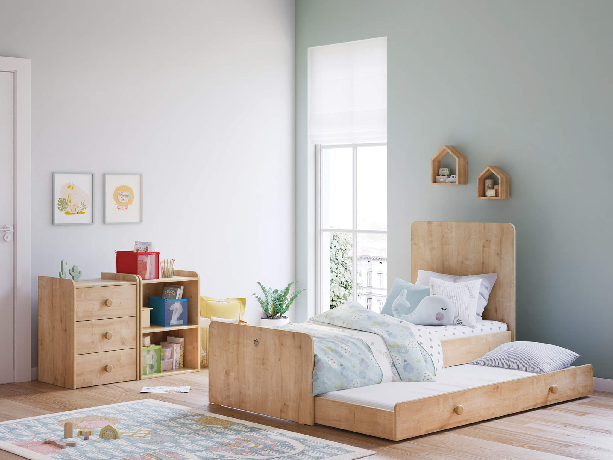 Трансформираща се бебешка кошара - легло «Mocha» за матраци 80x130см и 80x180cm