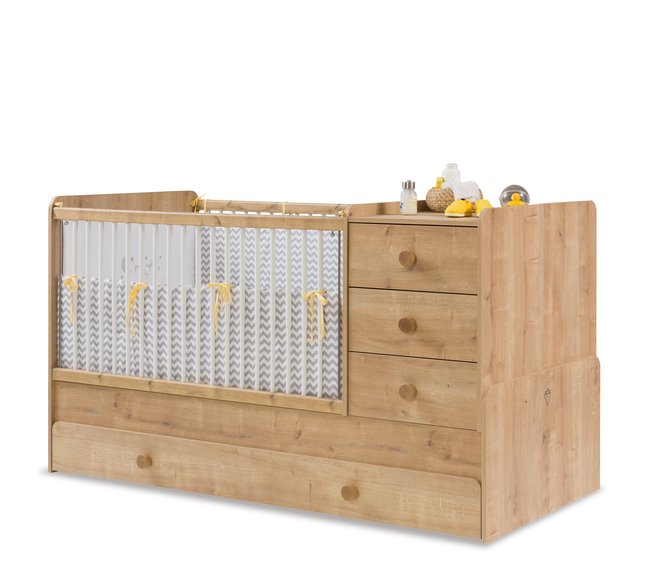 Трансформираща се бебешка кошара - легло «Mocha» за матраци 80x130см и 80x180cm