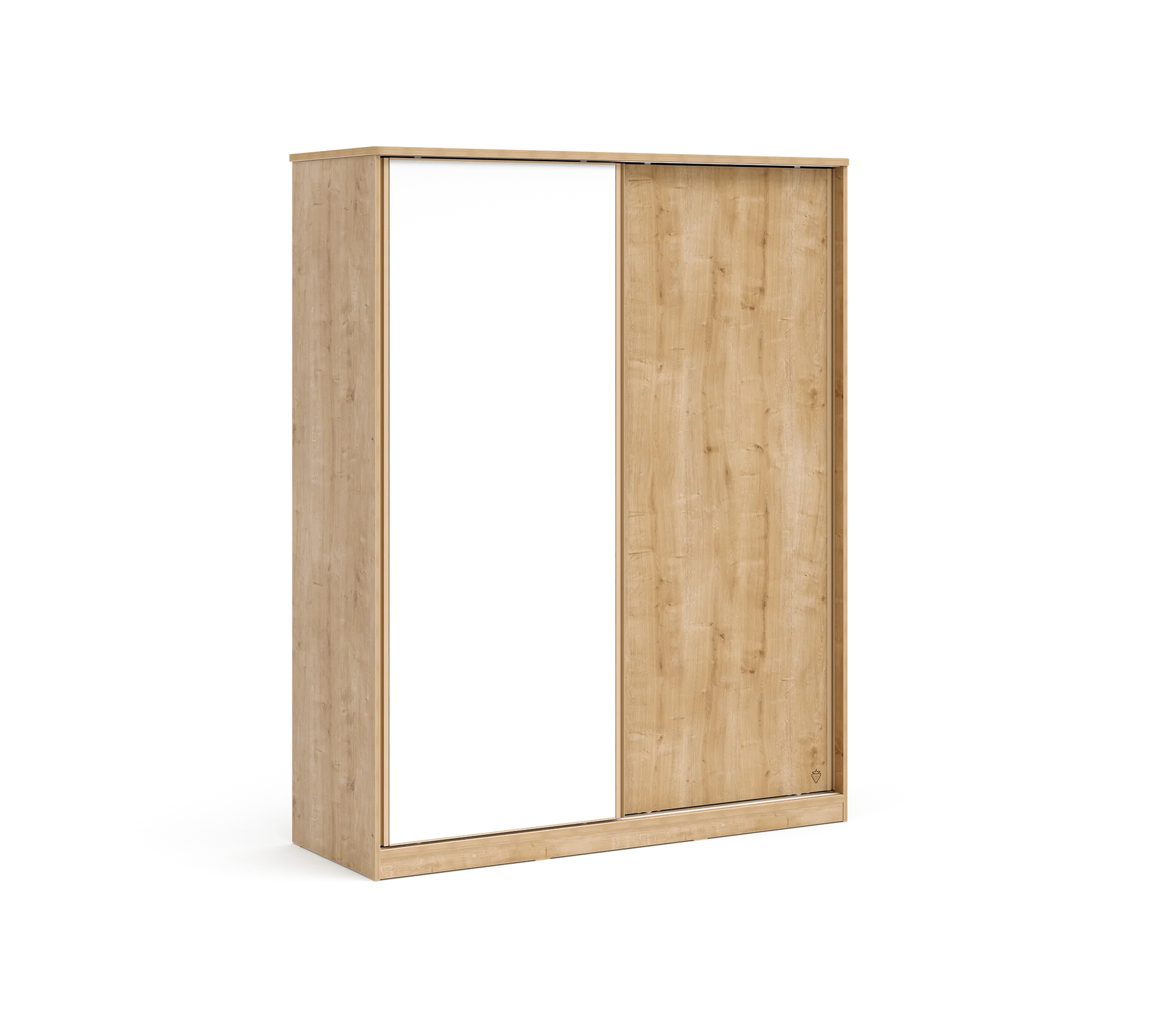 Гардероб с плъзгащи врати «Mocha» с огледална врата, със защита против преобръщане и вентилация, ширина 164см