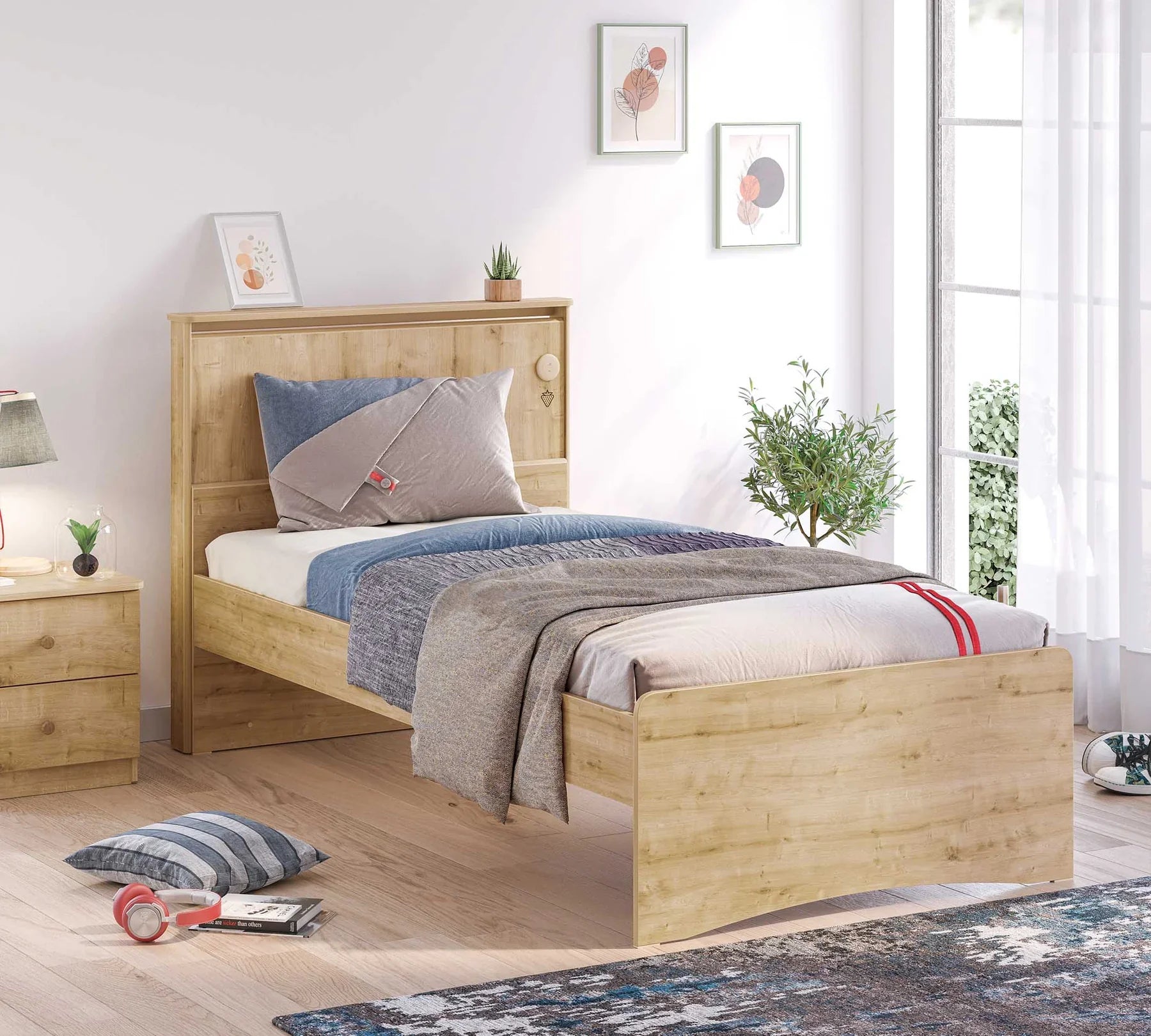 Табла за легло «Mocha» с USB зарядна станция, размер 120см