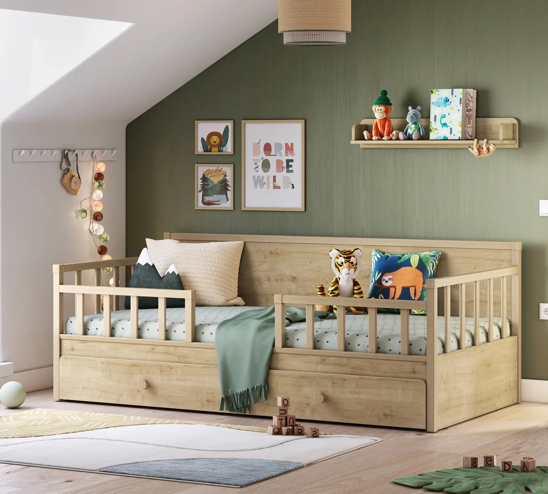 Дневно легло «Mocha» с регулираща се преграда, за матрак 100х200см