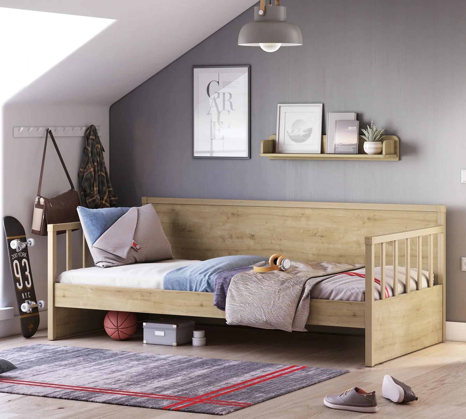 Дневно легло «Mocha» с регулираща се преграда, за матрак 100х200см