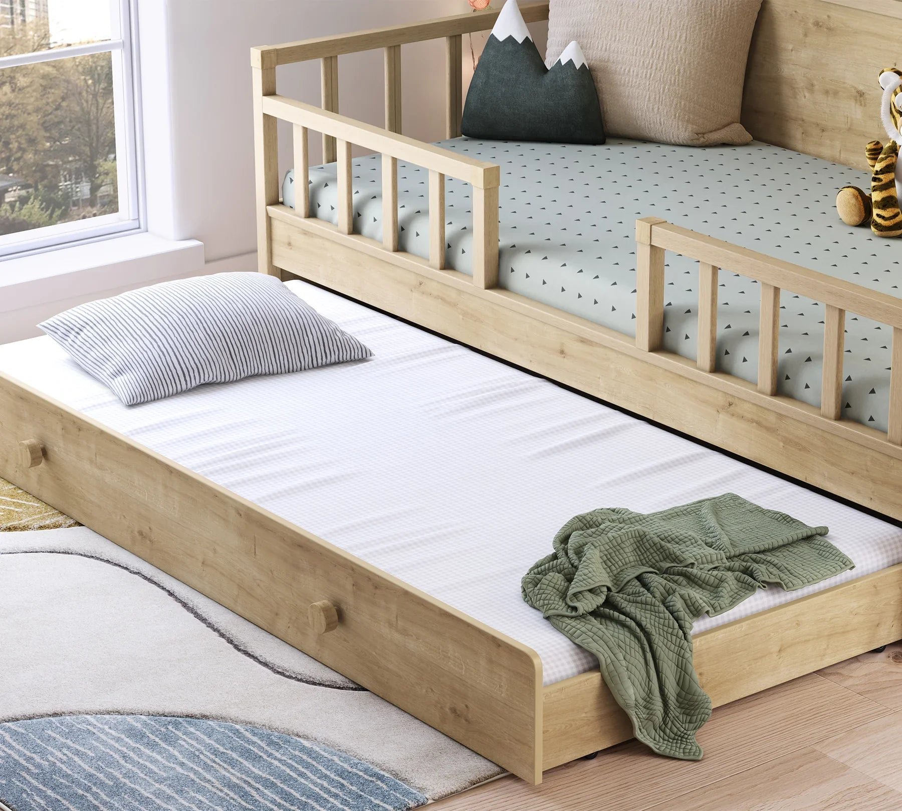 Издърпващо се легло «Mocha» - с дръжки, за матрак 90х190см