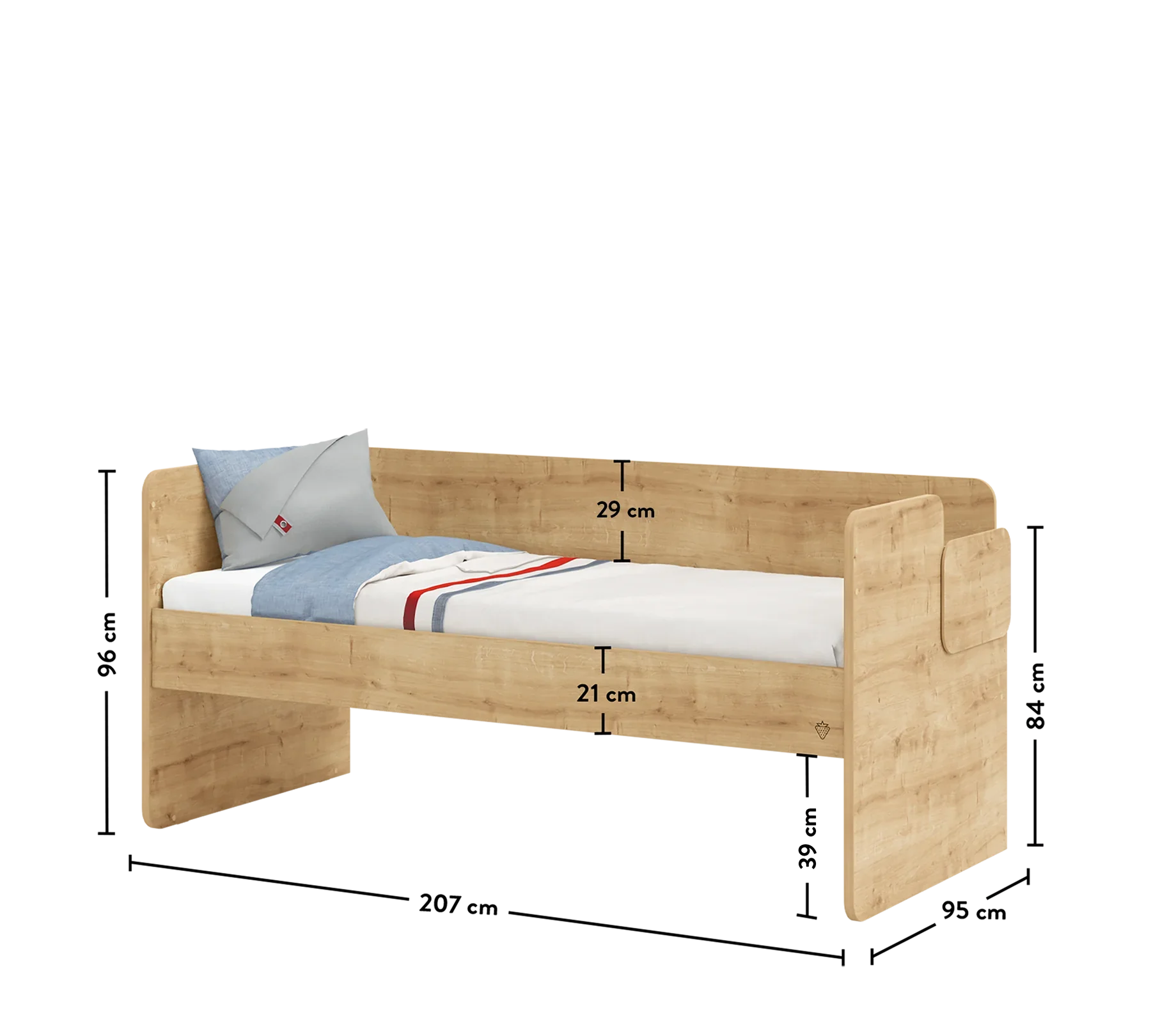 Горно легло за модулно двуетажно легло «Studio» за матрак 90x200см