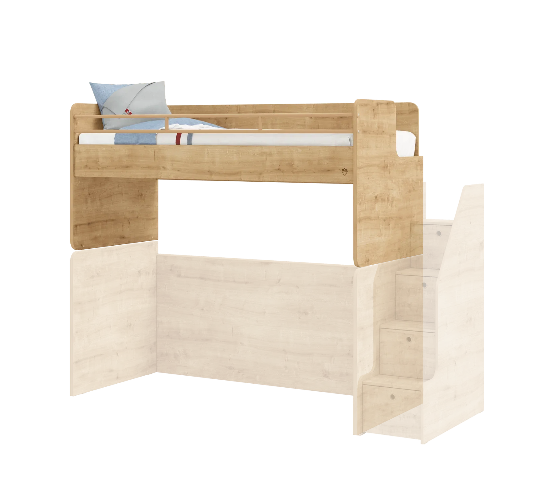 Горно легло за модулно двуетажно легло «Studio» за матрак 90x200см