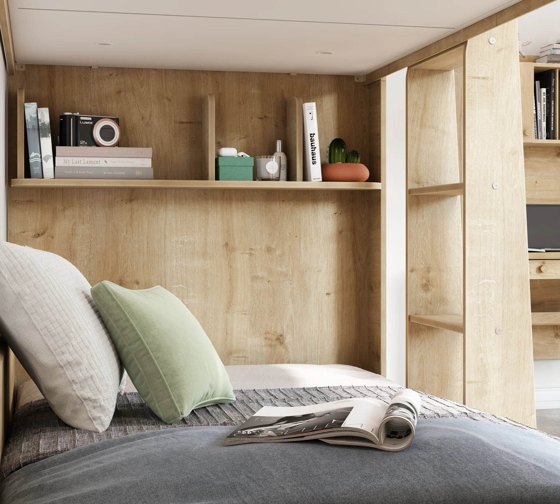 Двуетажно легло «Mocha» за матраци с размер 90x200см