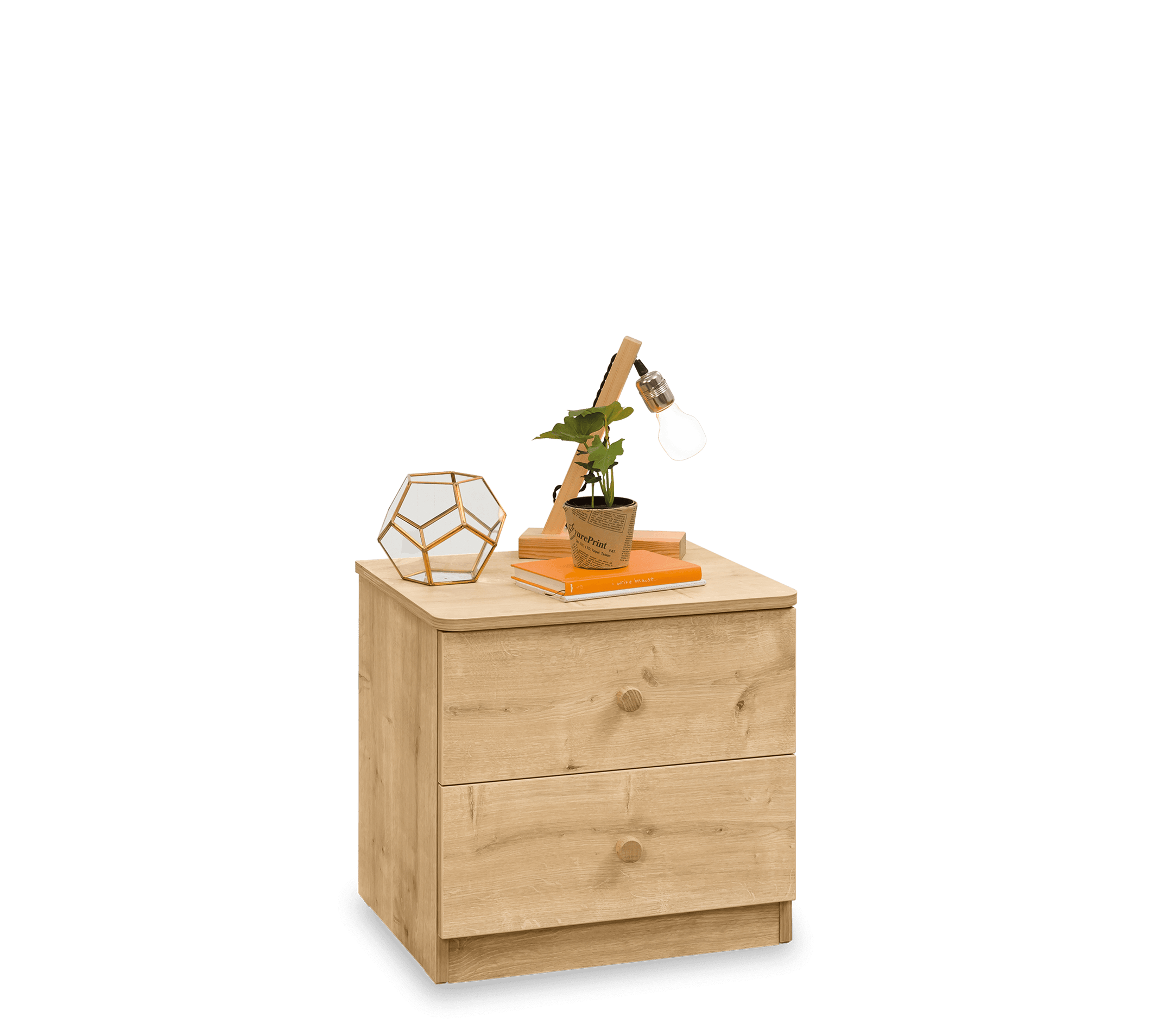 Нощно шкафче «Mocha» + две чекмеджета, размер 49х46х42см