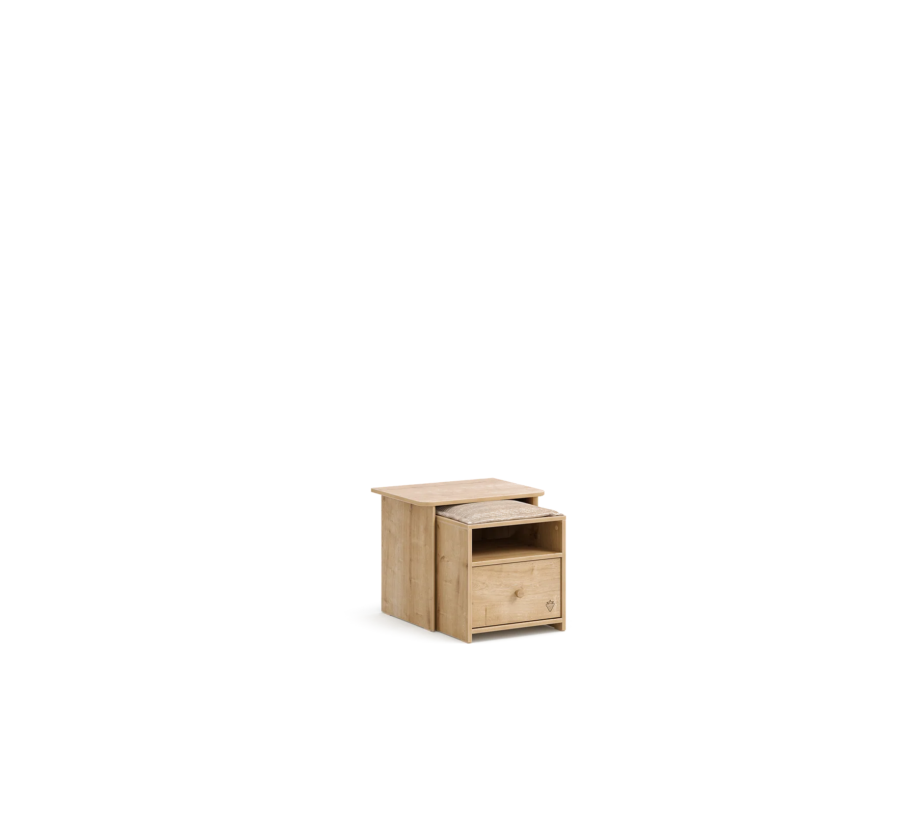 Нощно шкафче «Mocha» + издърпваща се табуретка за сядане, размер 55х48х42см