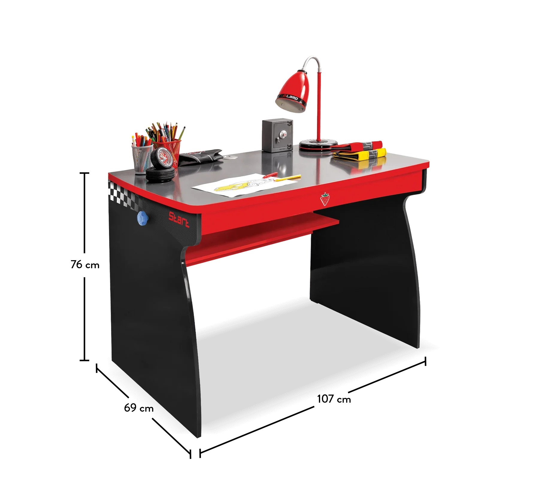 Бюро «Champion Racer St» + чекмедже с органайзер и закачалка, размери 107х76х68