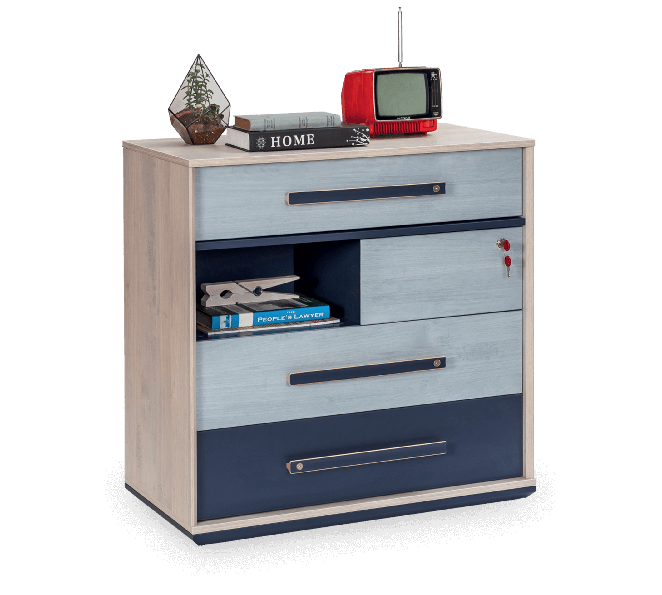 Скрин «Trio» с четири чекмеджета, размер 80х83х46см