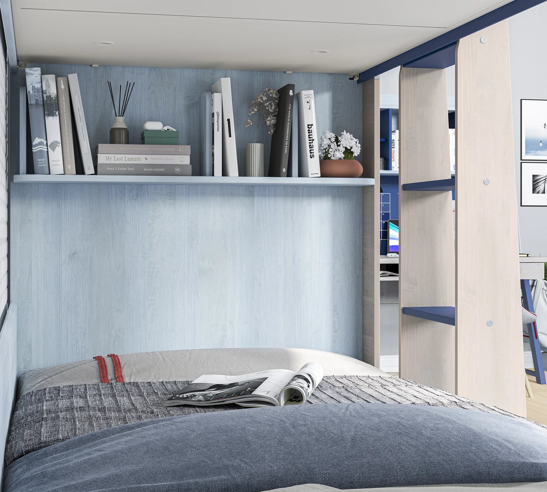 Двуетажно легло «Trio» за матраци 90x200см