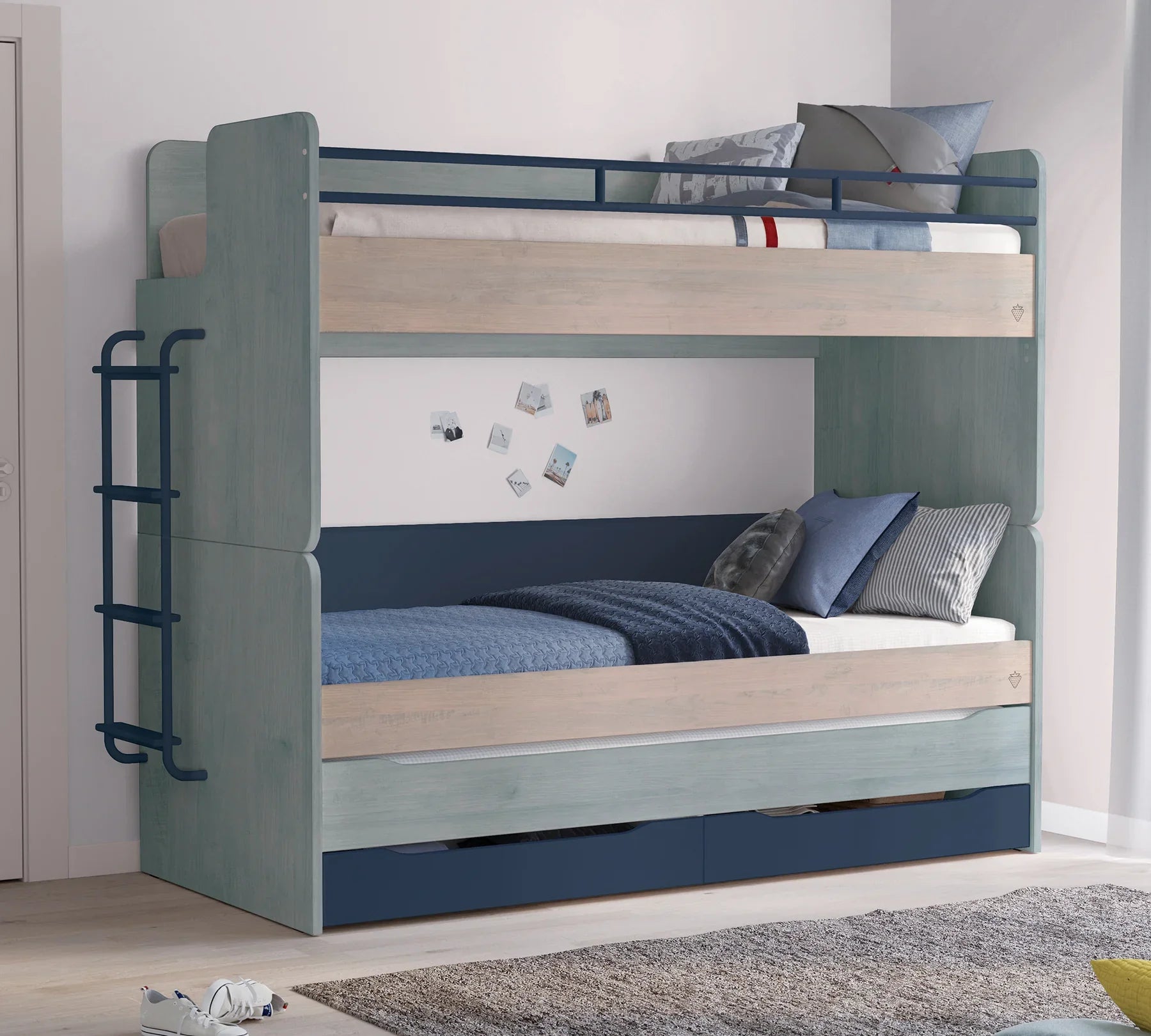 Горно легло за модулно двуетажно легло «Studio Trio» за матрак 90х200см