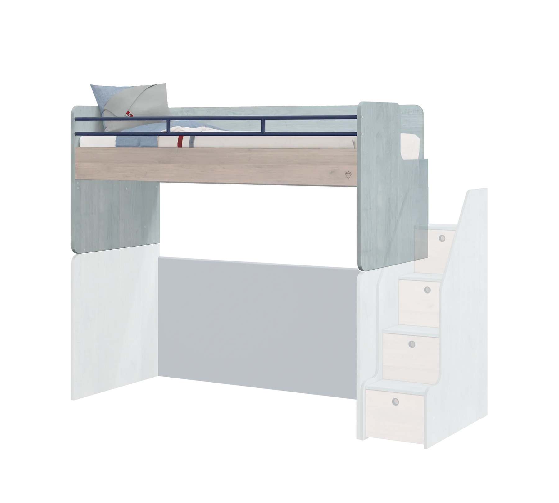 Горно легло за модулно двуетажно легло «Studio Trio» за матрак 90х200см