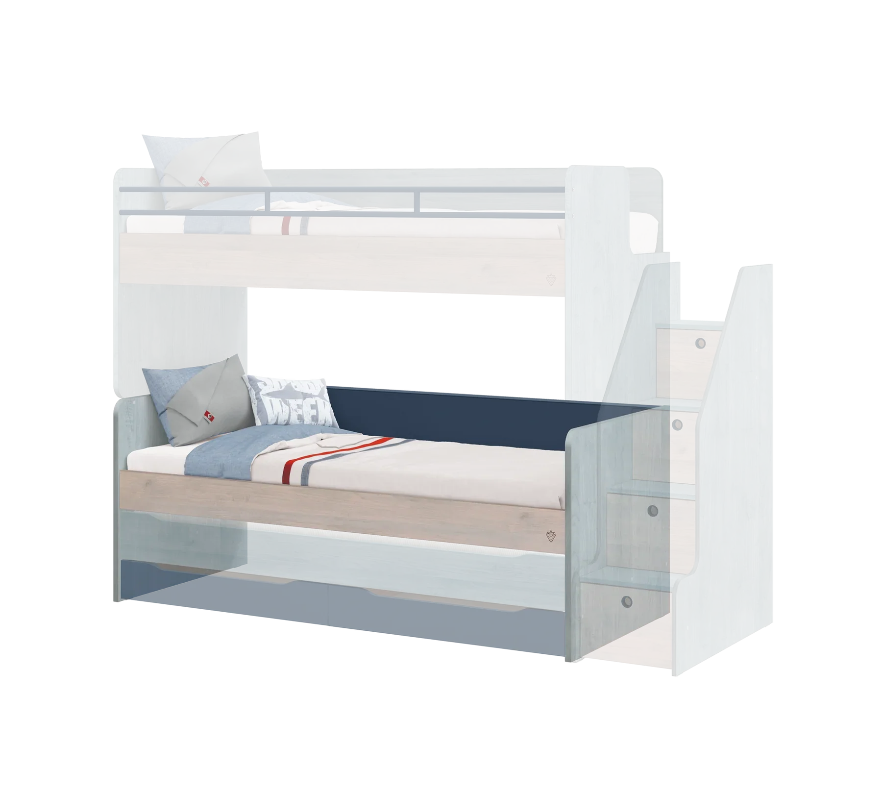 Легло за модулно двуетажно легло «Studio Trio» за матрак 90х200см