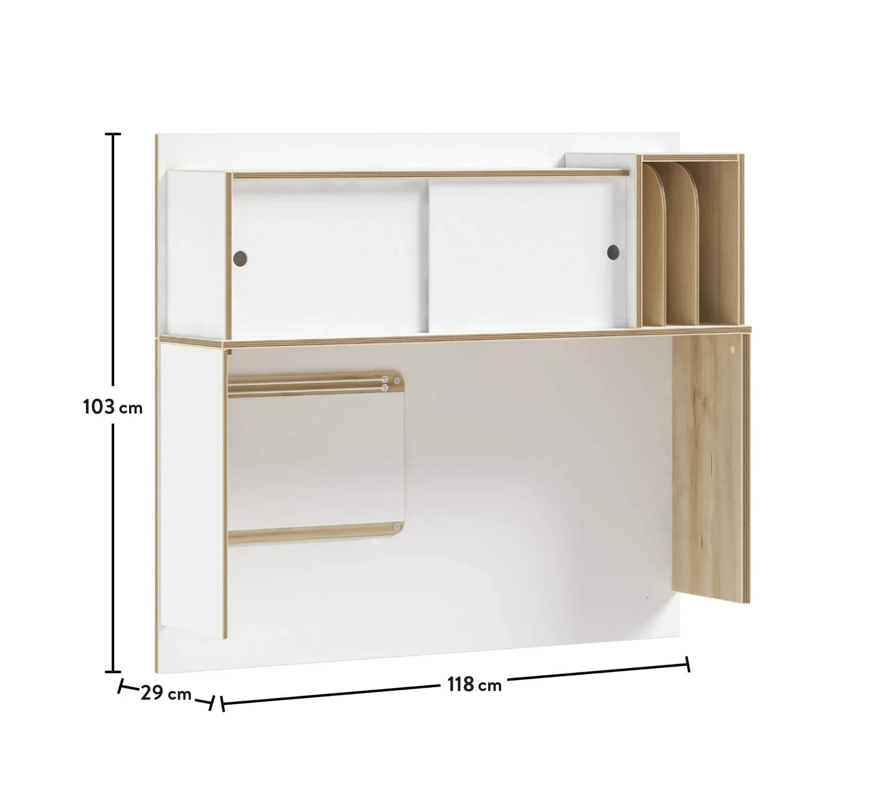 Надстройка за бюро «Modera» + органайзери, размер 118х104х29см