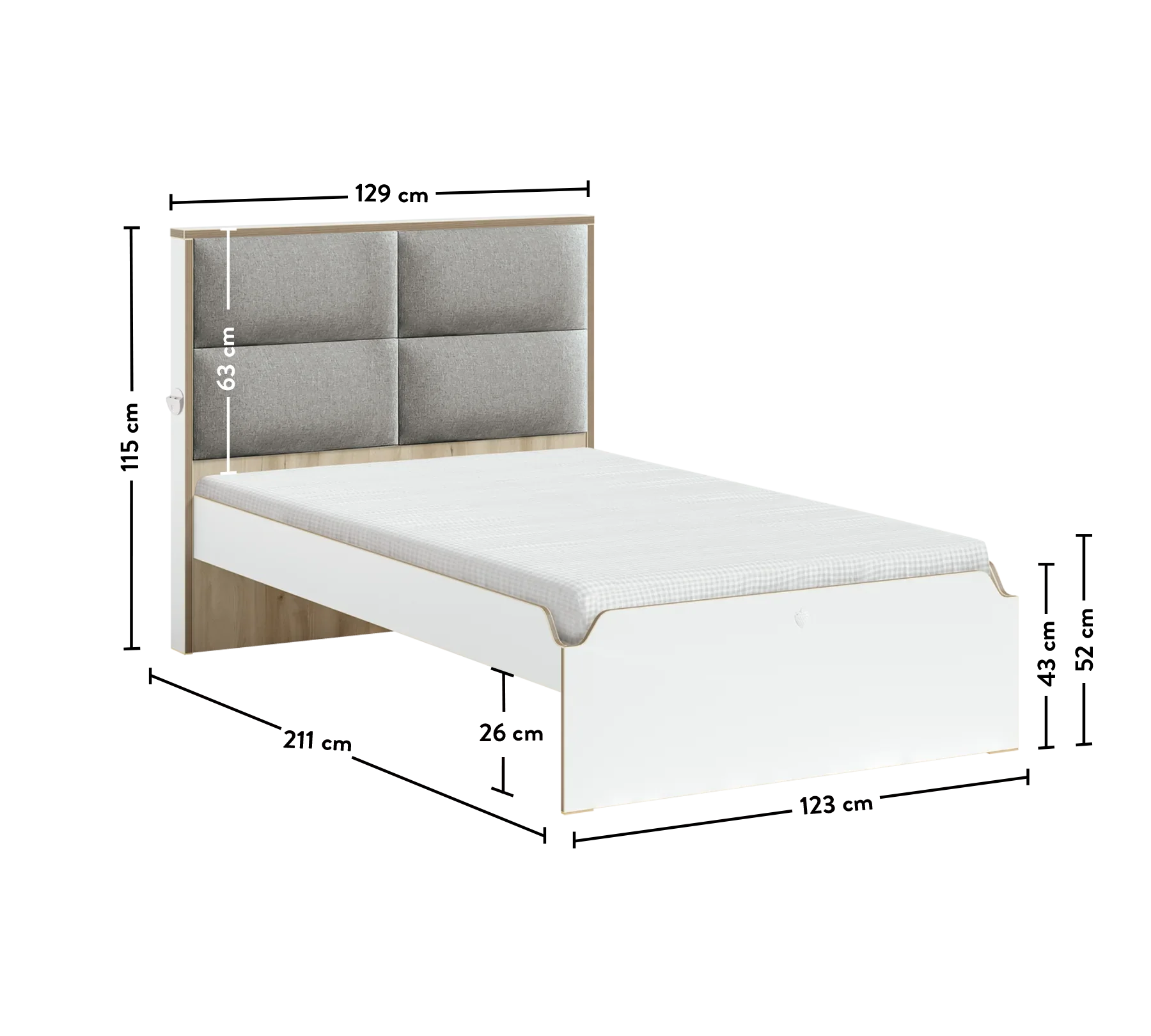 Младежко легло с тапицирана табла Modera 100x200см