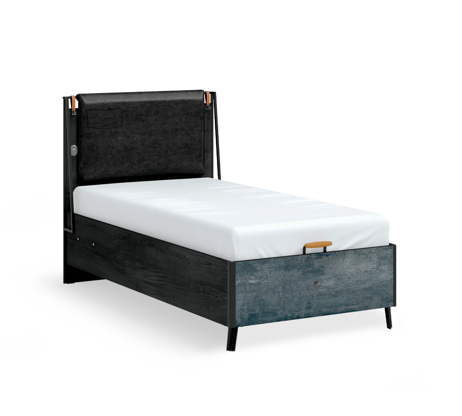 Легло «Dark Metal» с място за съхранение, повдигащ механизъм