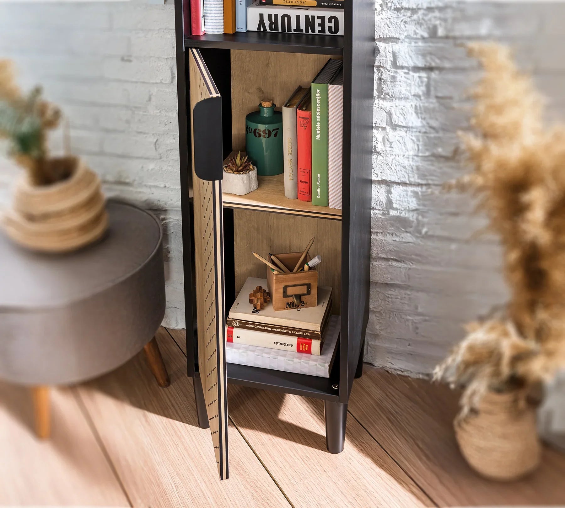 Библиотека «Black» с размер 34x146x29см