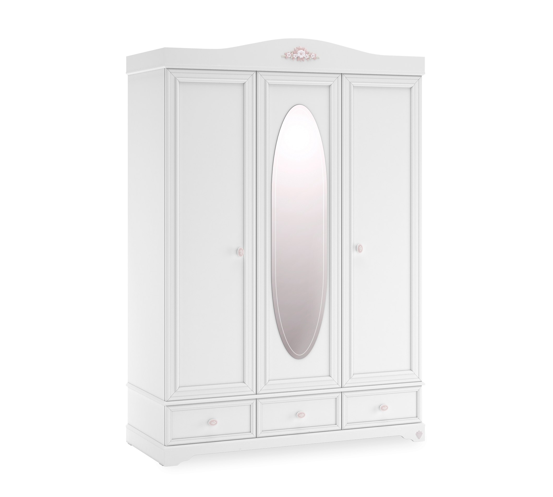 Детски Трикрилен гардероб Rustic White