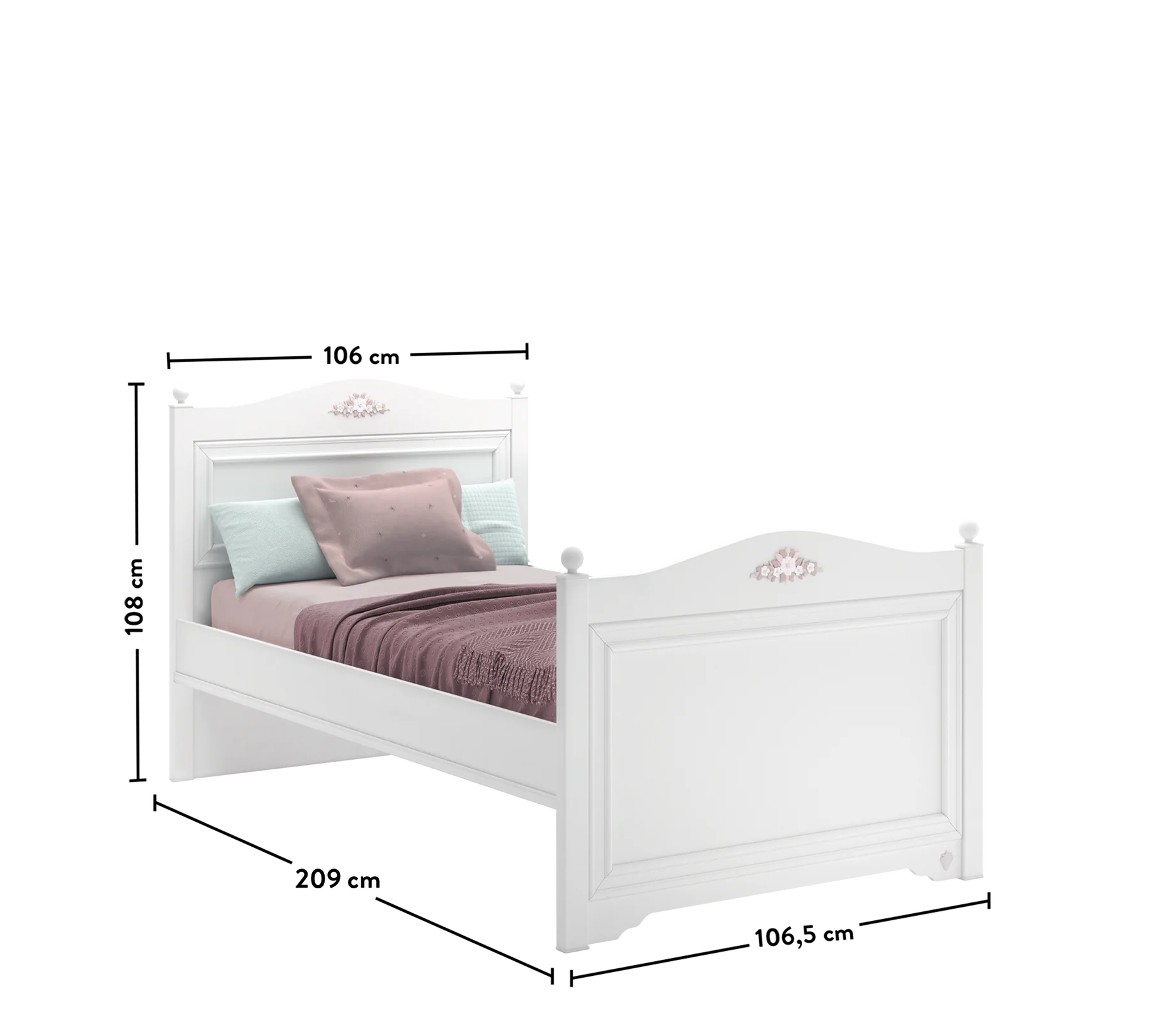 Легло «Rustic White» + табла и допълнителна предна табла