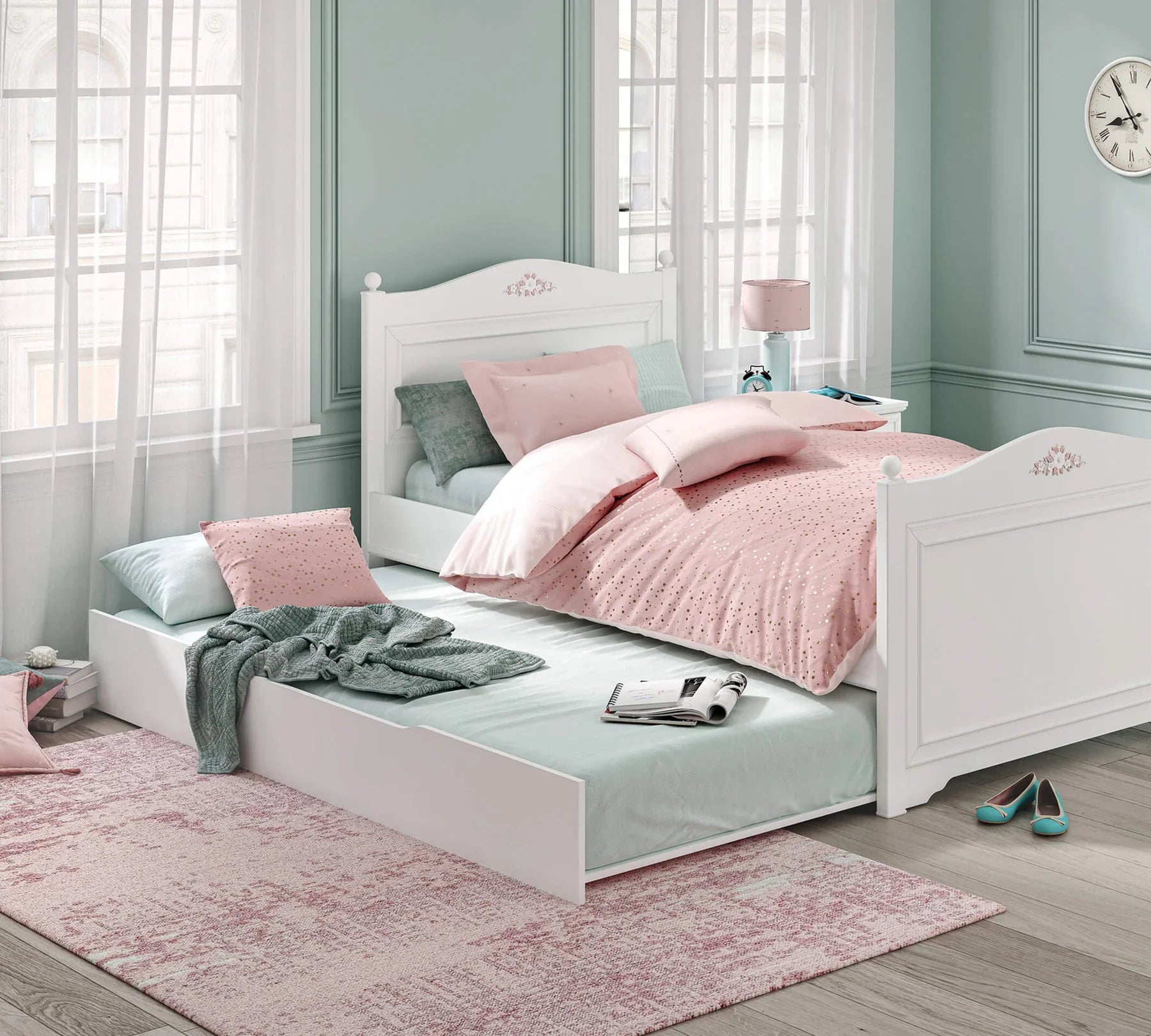 Издърпващо се легло «Rustik» за матрак 90х190см