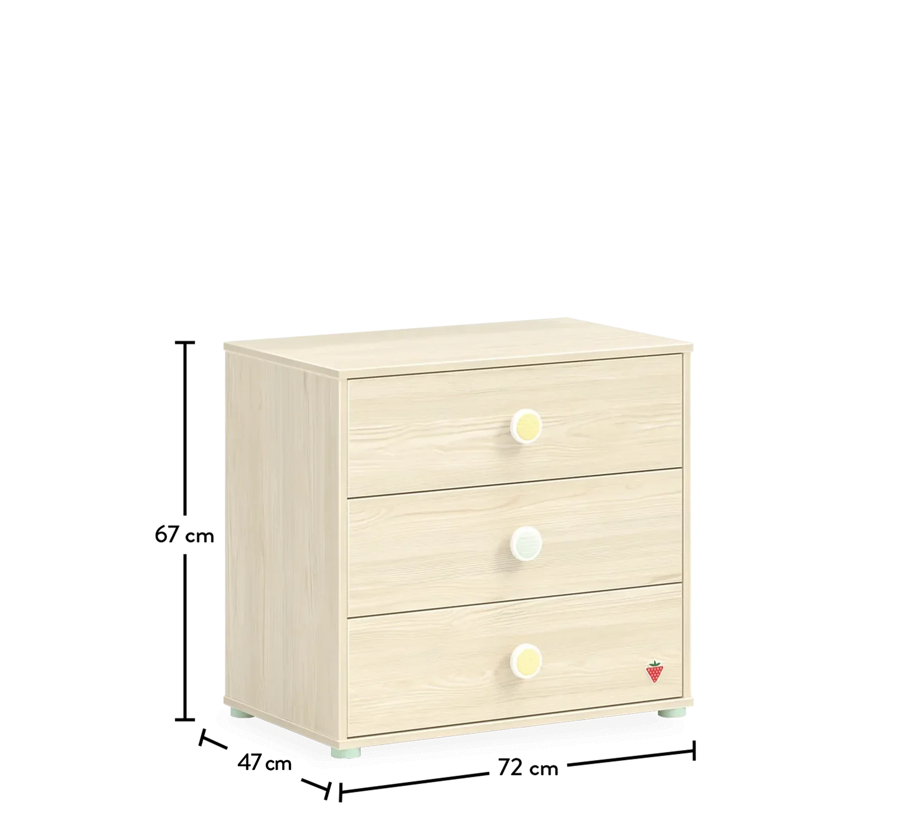 Скрин «Montes Natural» с три чекмеджета, размер 72х67х47см