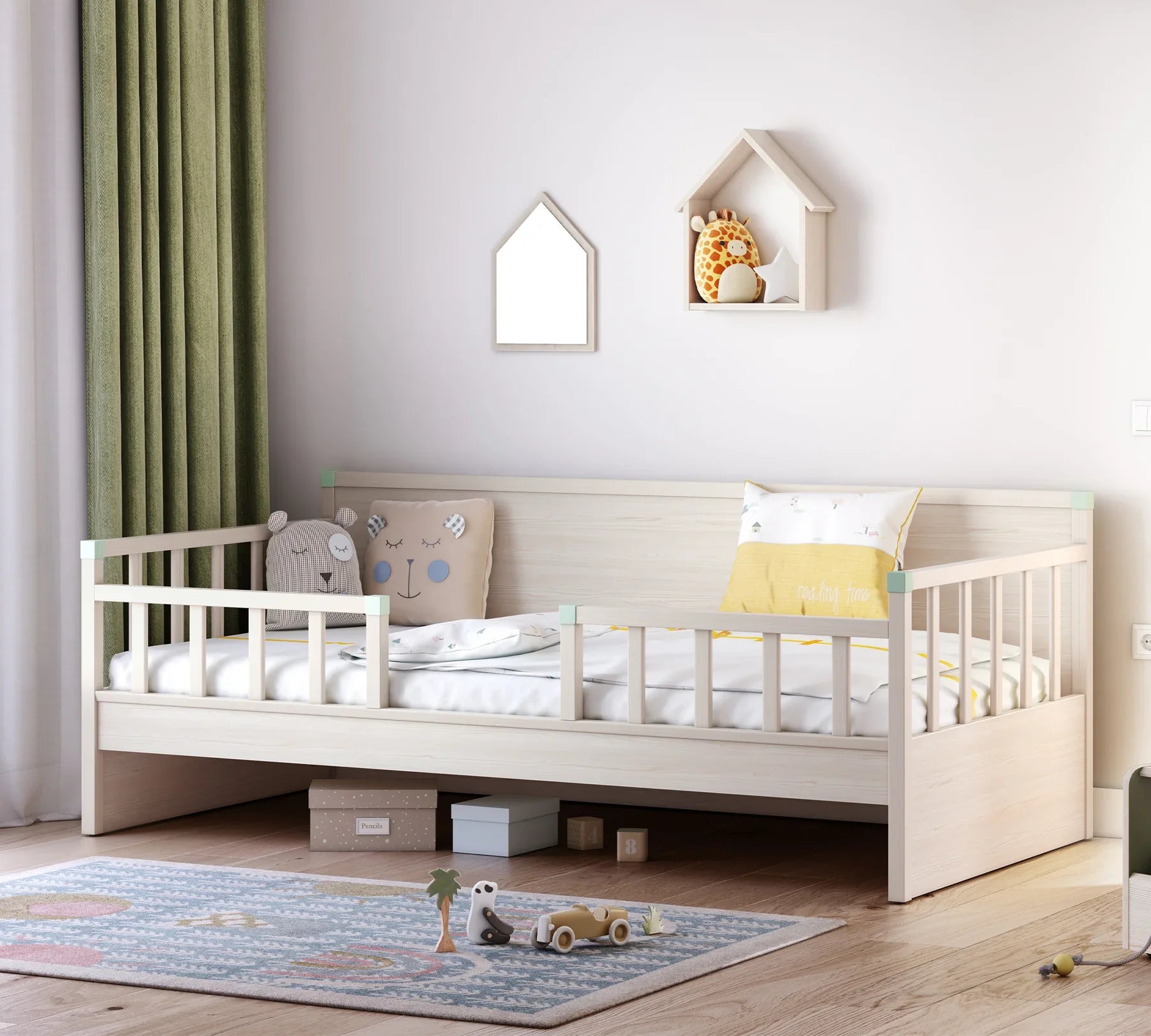 Дневно легло «Montes Natural» с регулираща се преграда, за матрак 100х200см