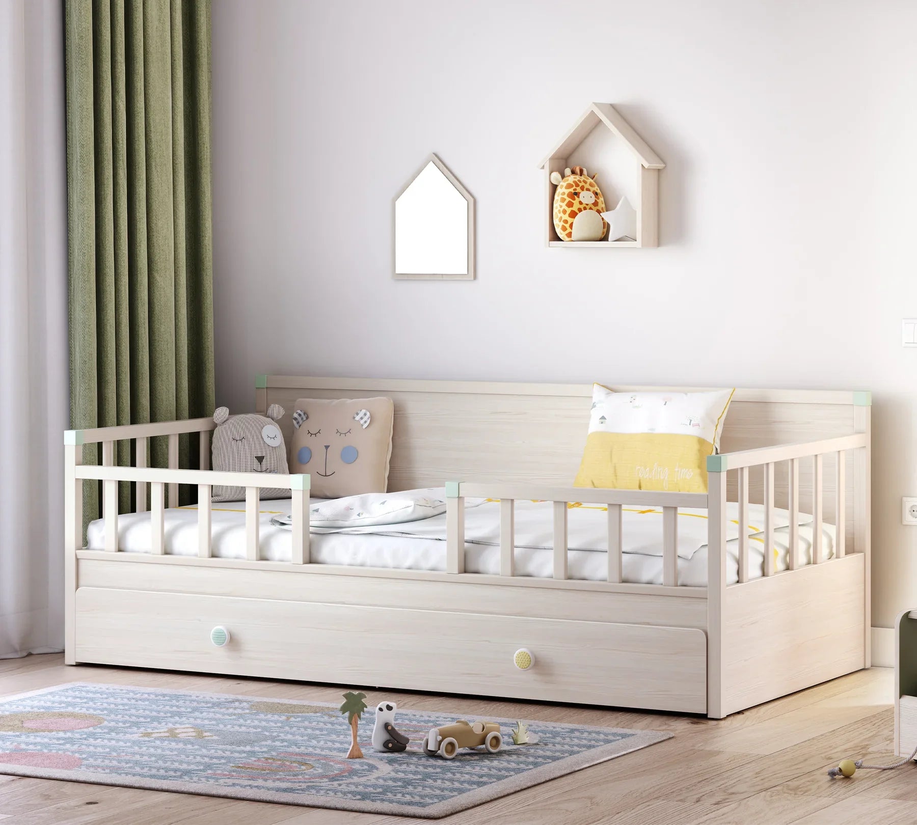 Дневно легло «Montes Natural» с регулираща се преграда, за матрак 100х200см