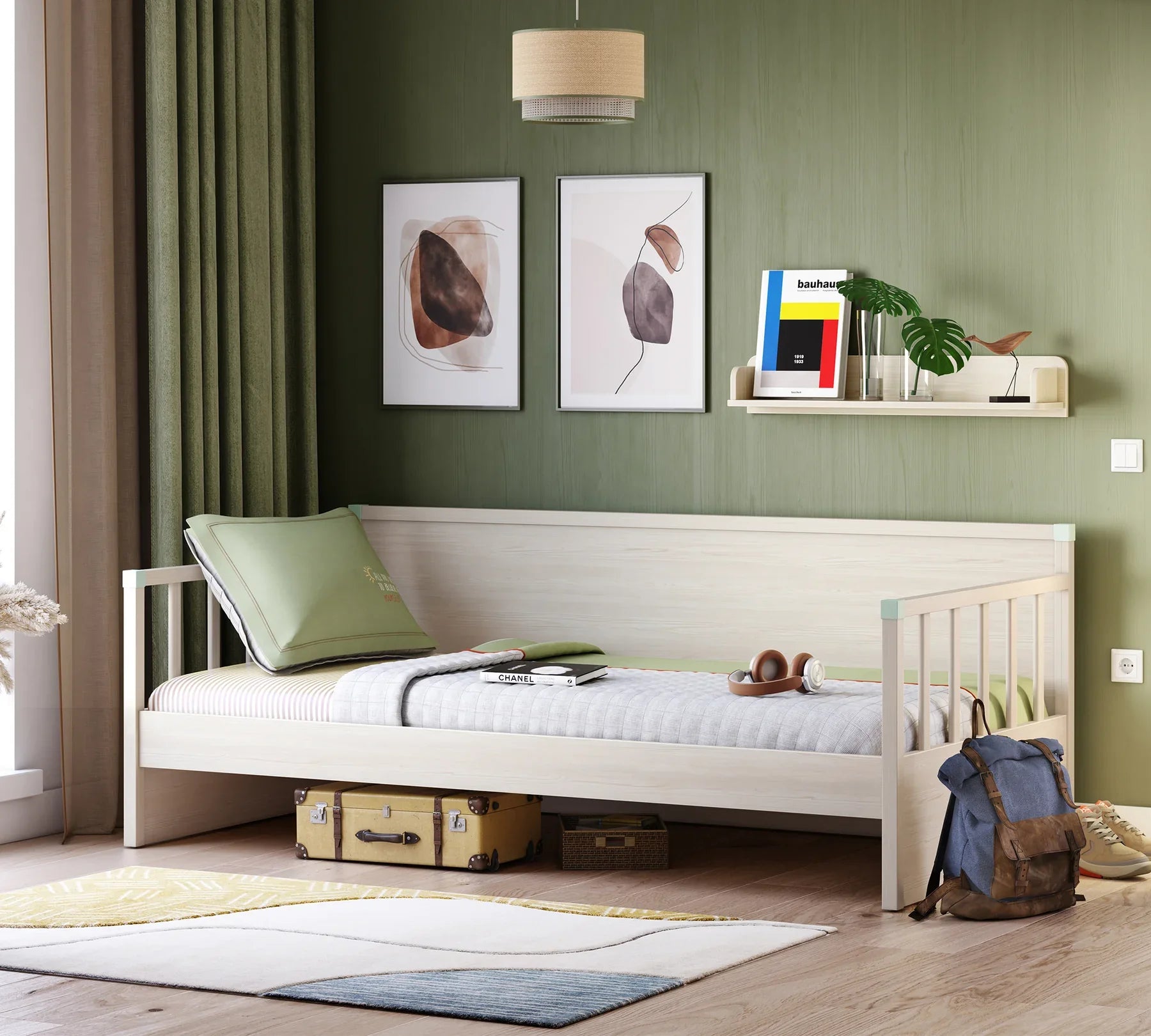 Дневно легло «Montes Natural» с регулираща се преграда, за матрак 100х200см