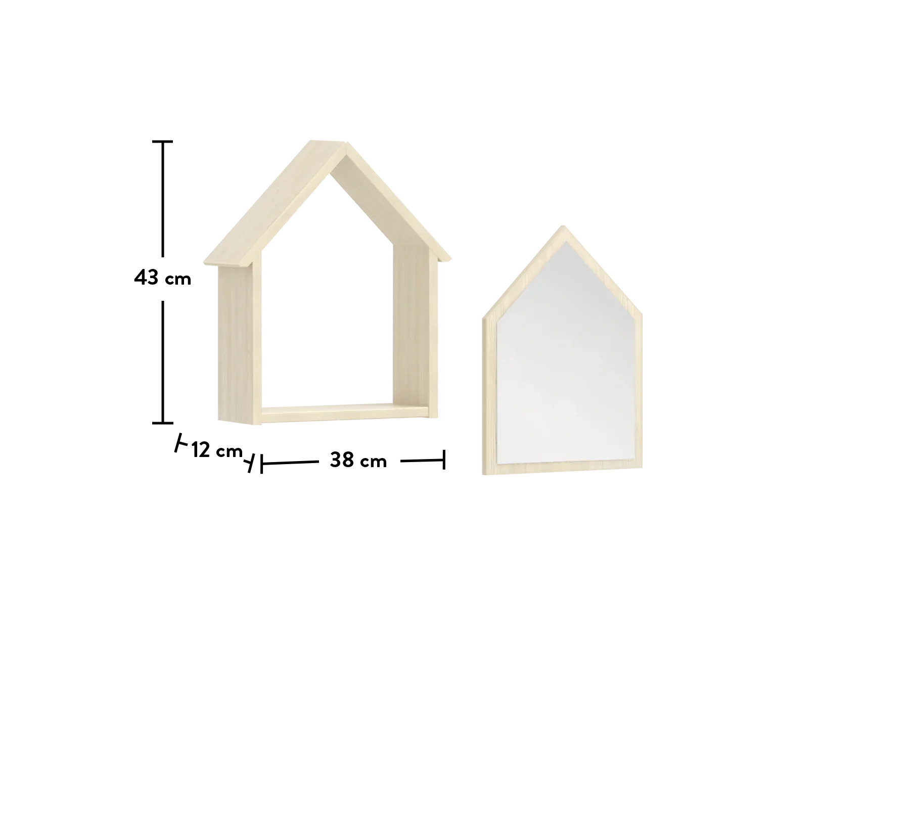 Огледало «Montes Natural» + етажерка, размер 38х43х12см