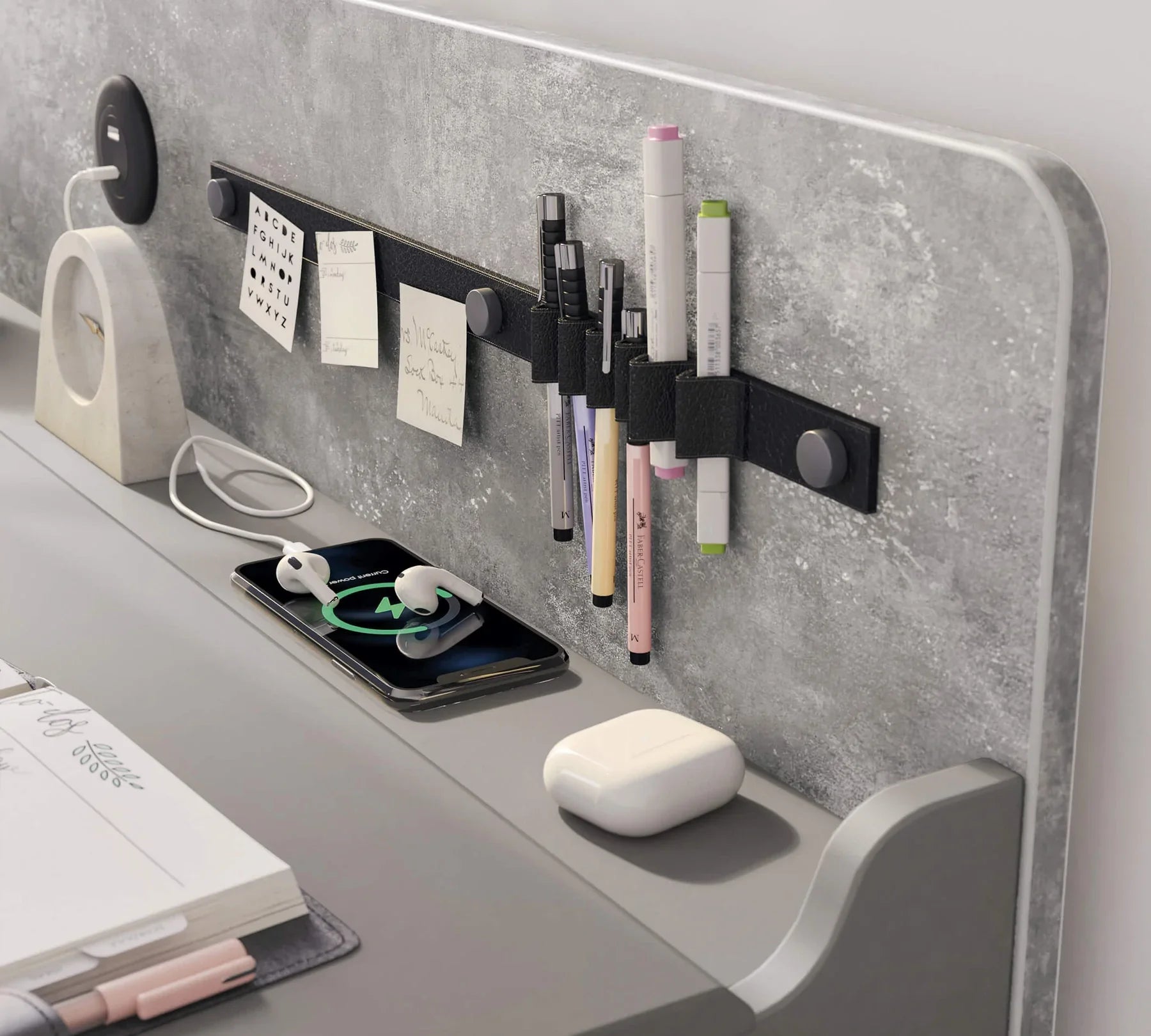 Бюро «Space Gray» с USB зарядна станция, размер 128x96x61