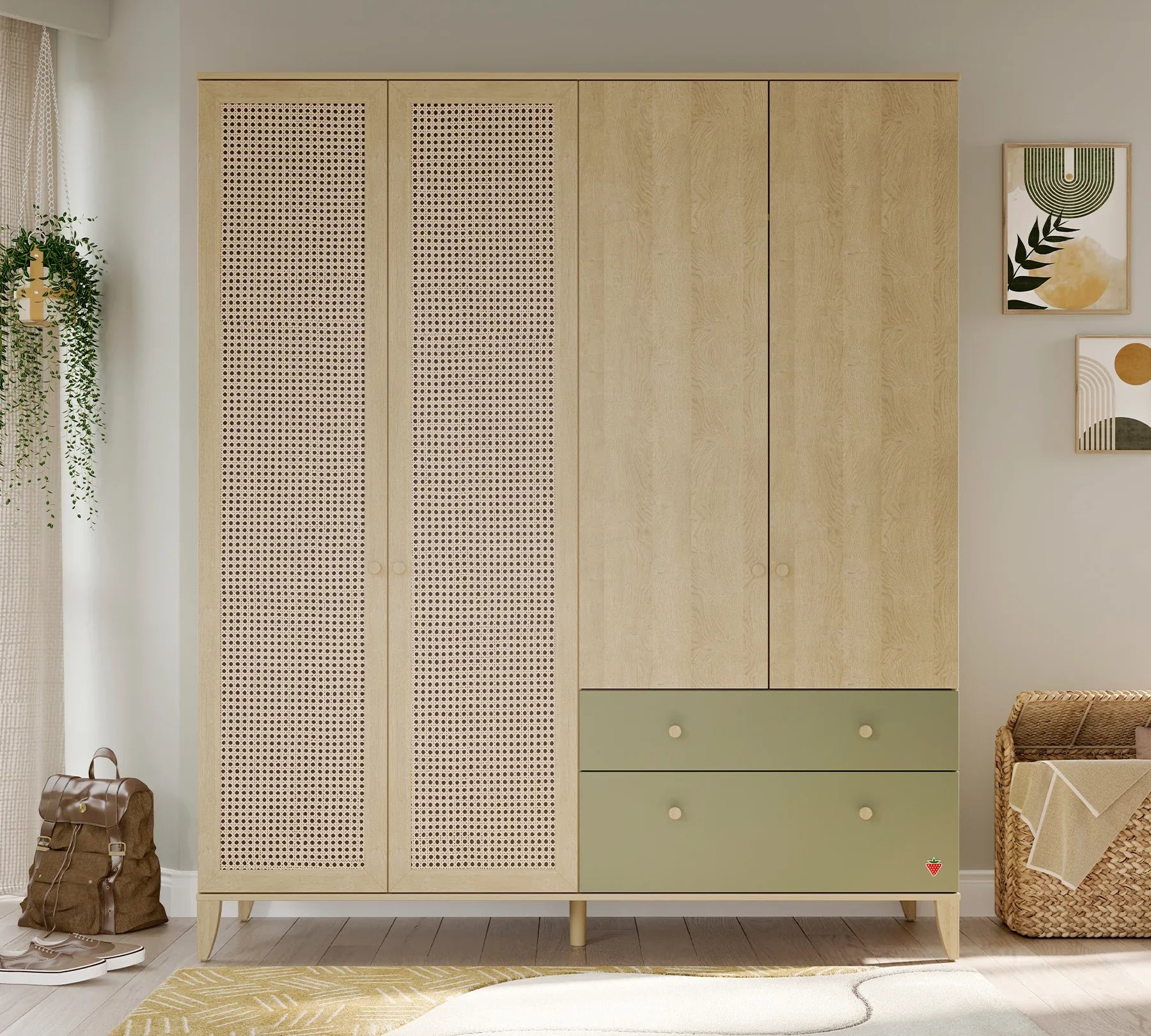 Четирикрилен гардероб «Loof» - ширина 180см