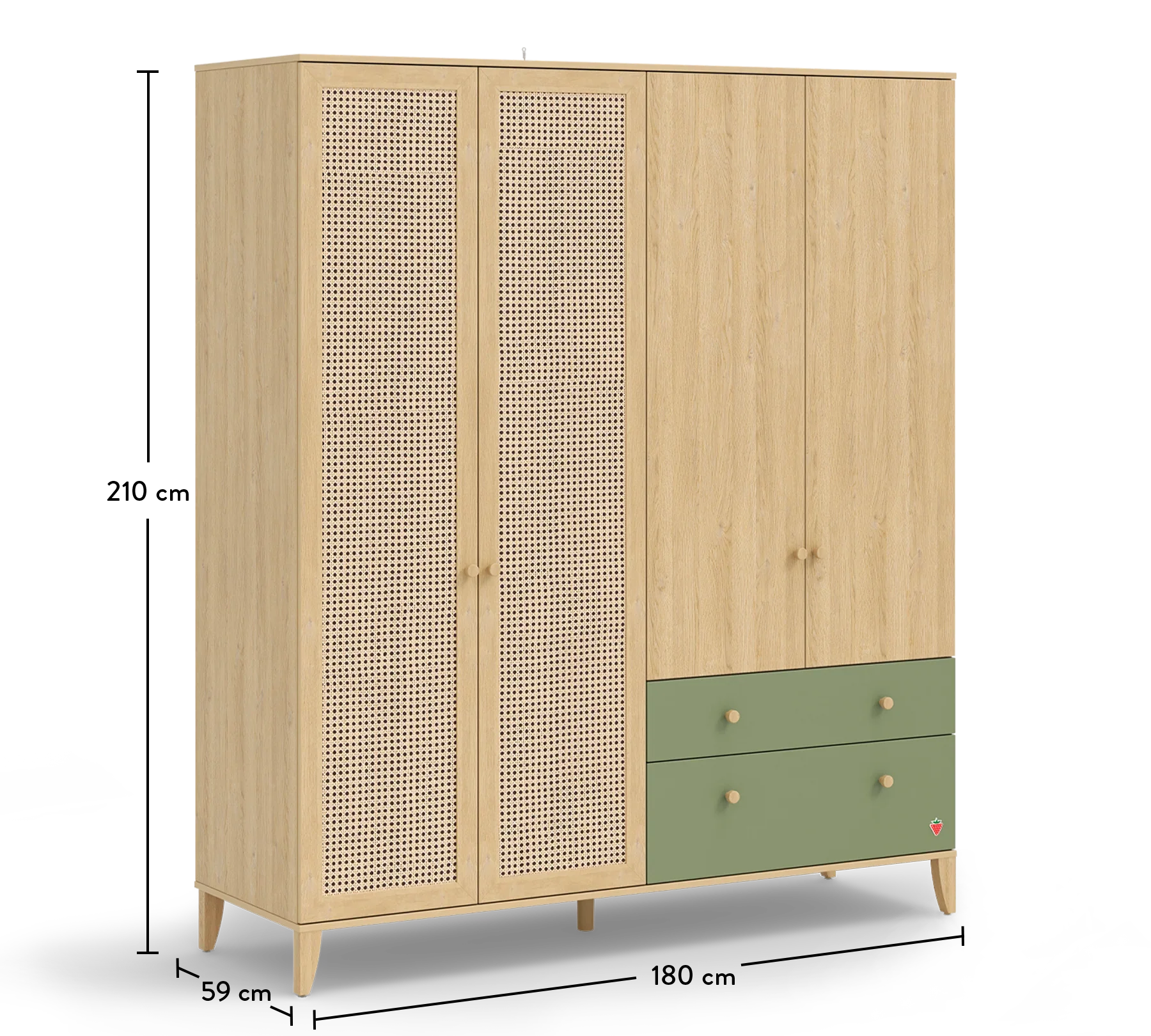 Четирикрилен гардероб «Loof» - ширина 180см