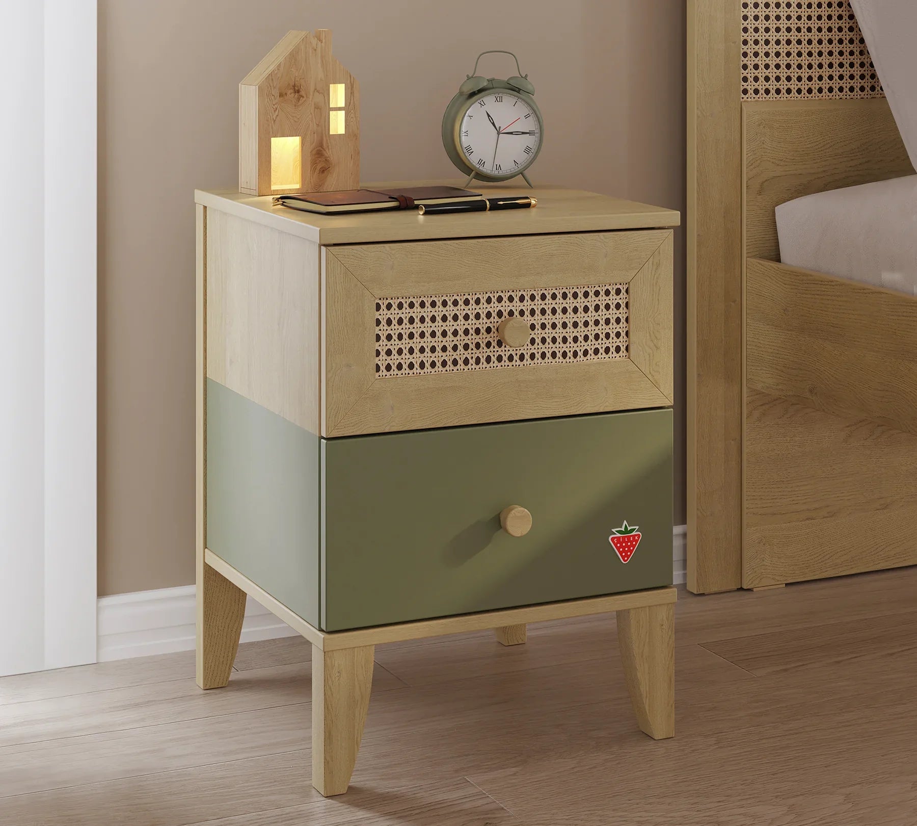 Нощно шкафче «Loof» + две чекмеджета, размер 43х56х40см