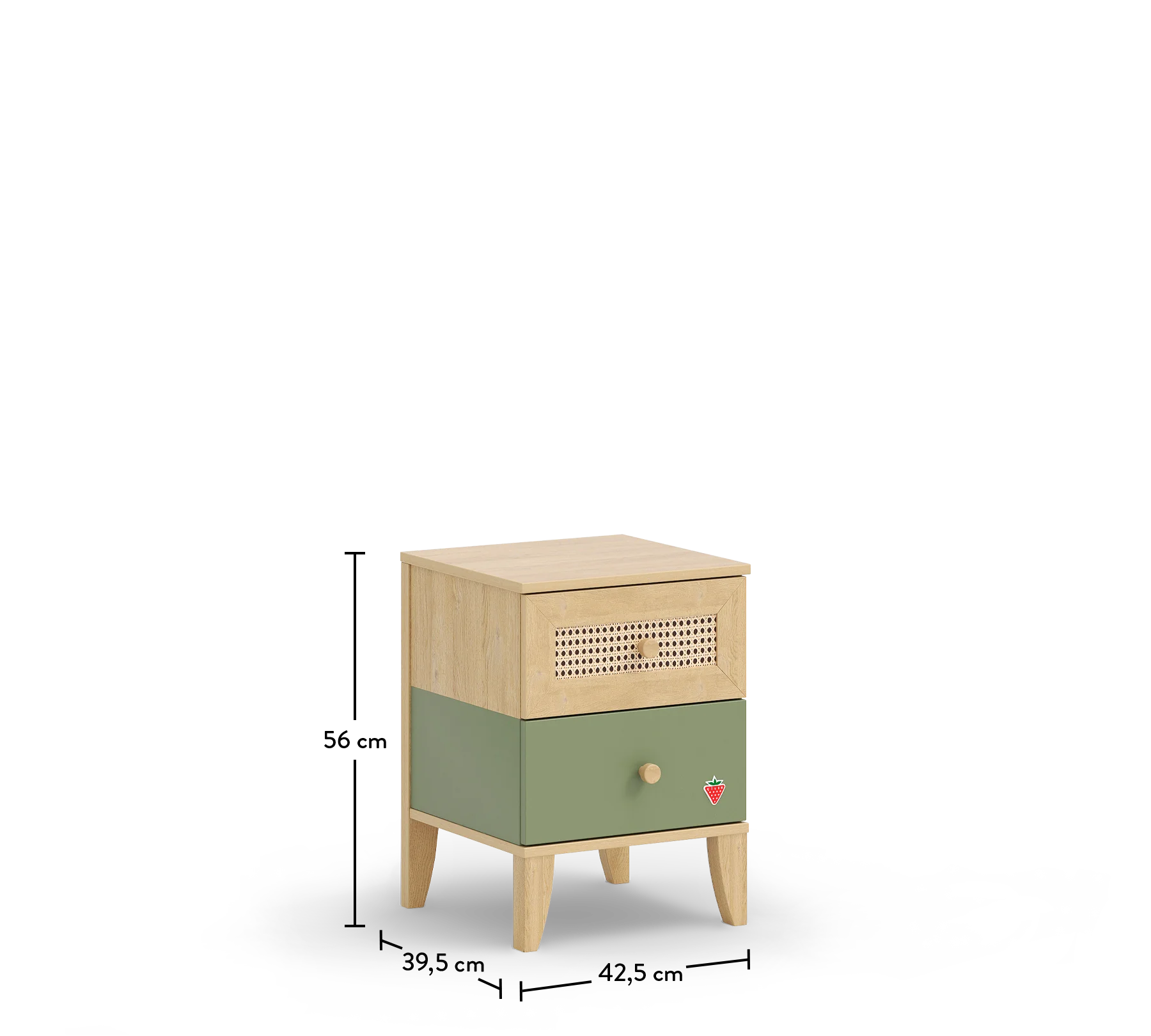 Нощно шкафче «Loof» + две чекмеджета, размер 43х56х40см