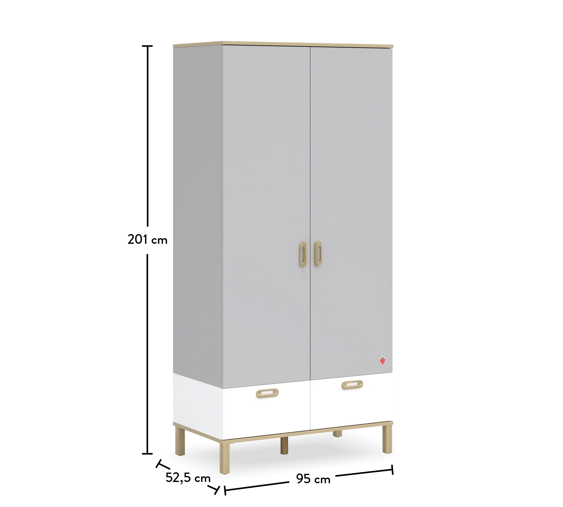 Двукрилен гардероб «Mino» - чекмеджета, ширина 95см